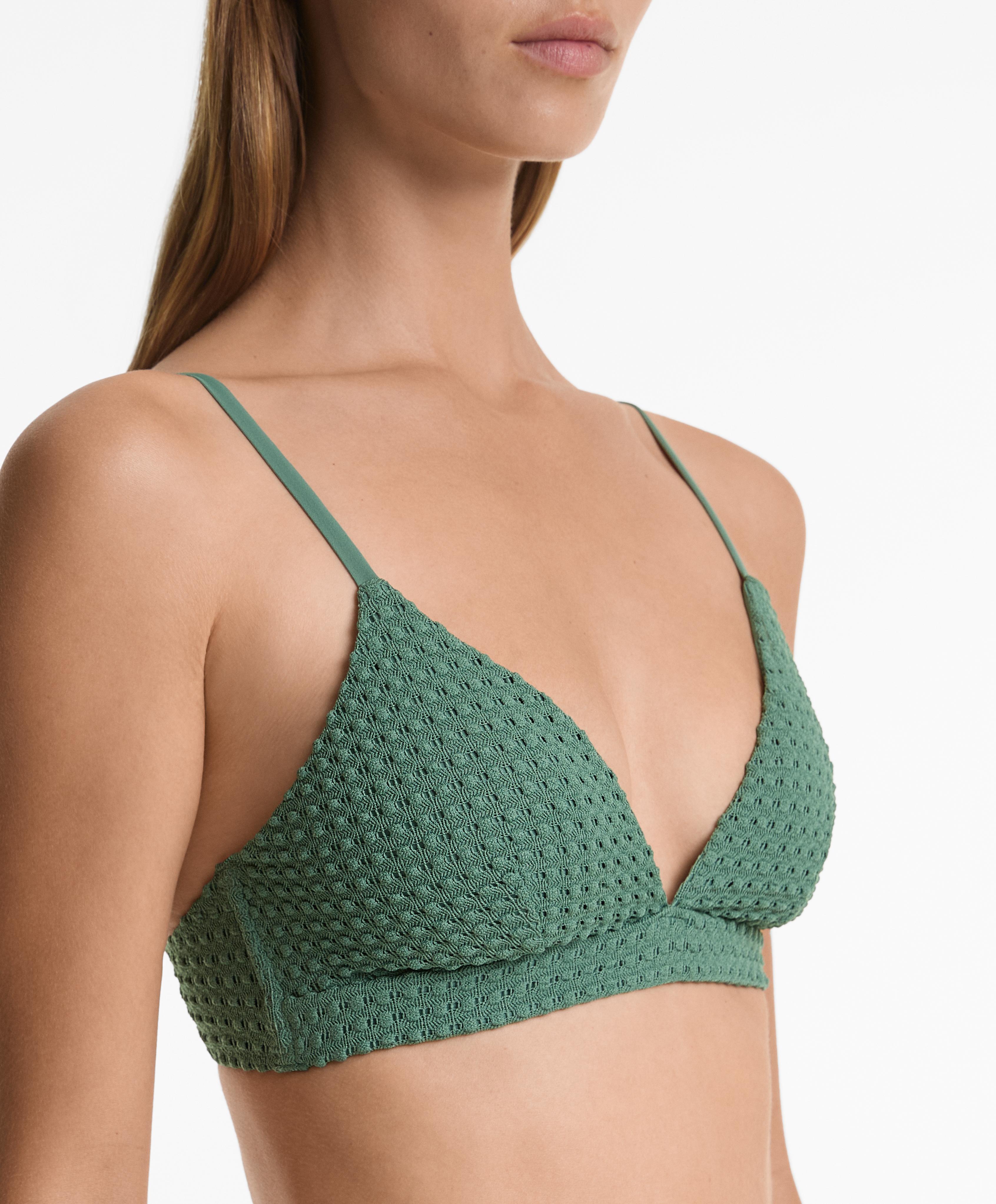 توب بيكيني مثلثي كروشيه فقاعة - تخفيضات توب بيكيني مثلثي كروشيه فقاعة - تخفيضات