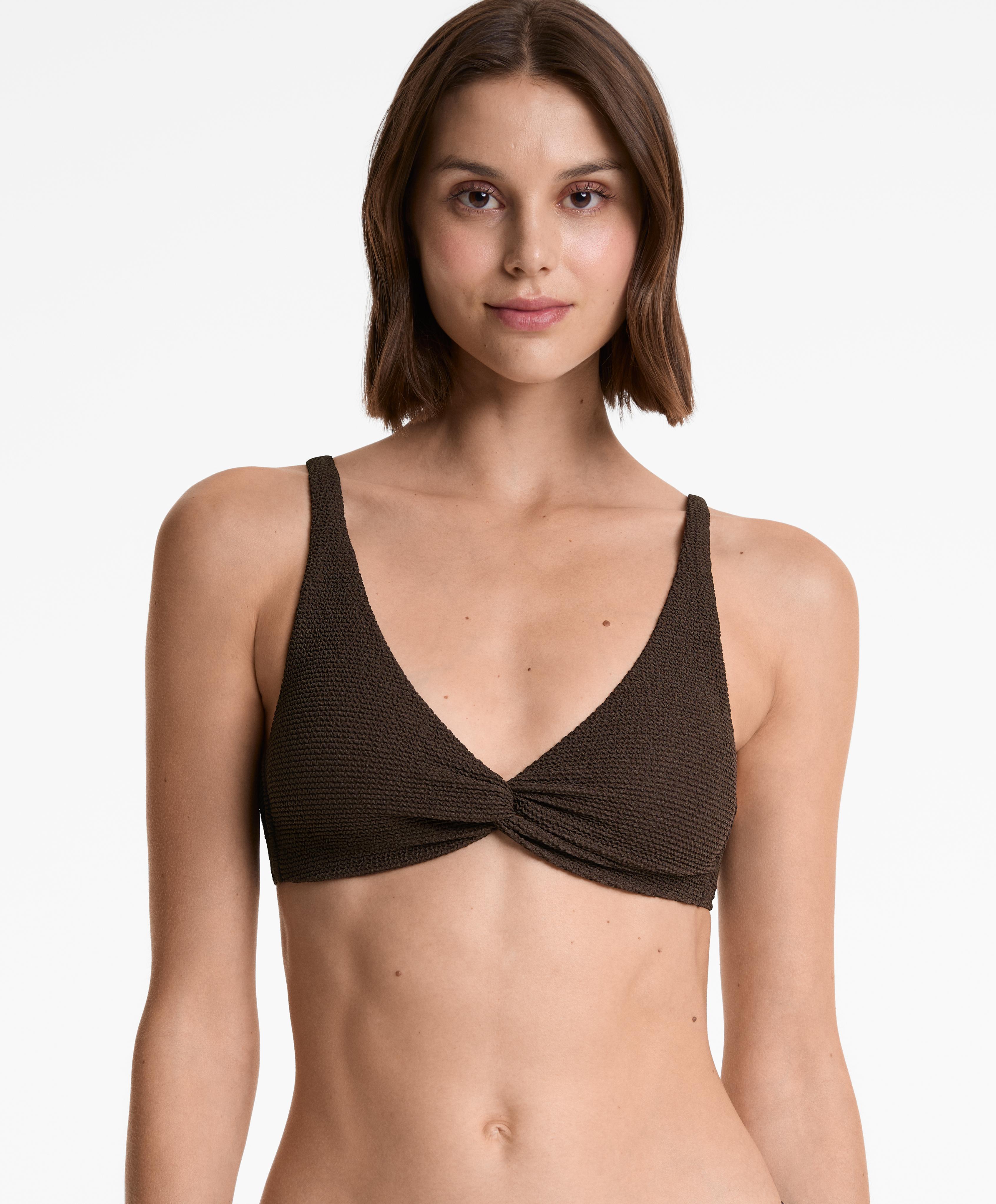 Halter-Bikinioberteil mit Crinkle