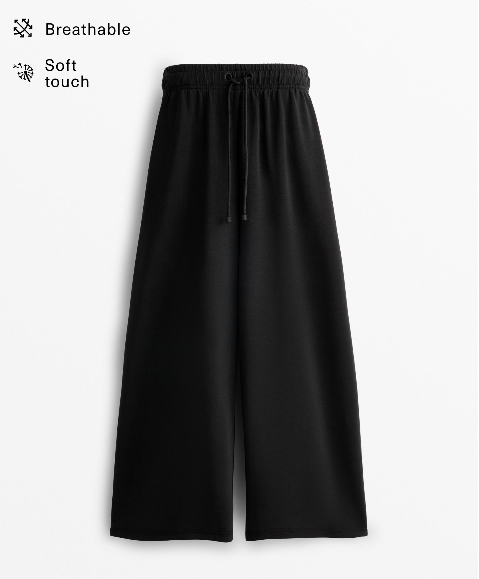 Pantalon crop wide leg avec modal au toucher doux