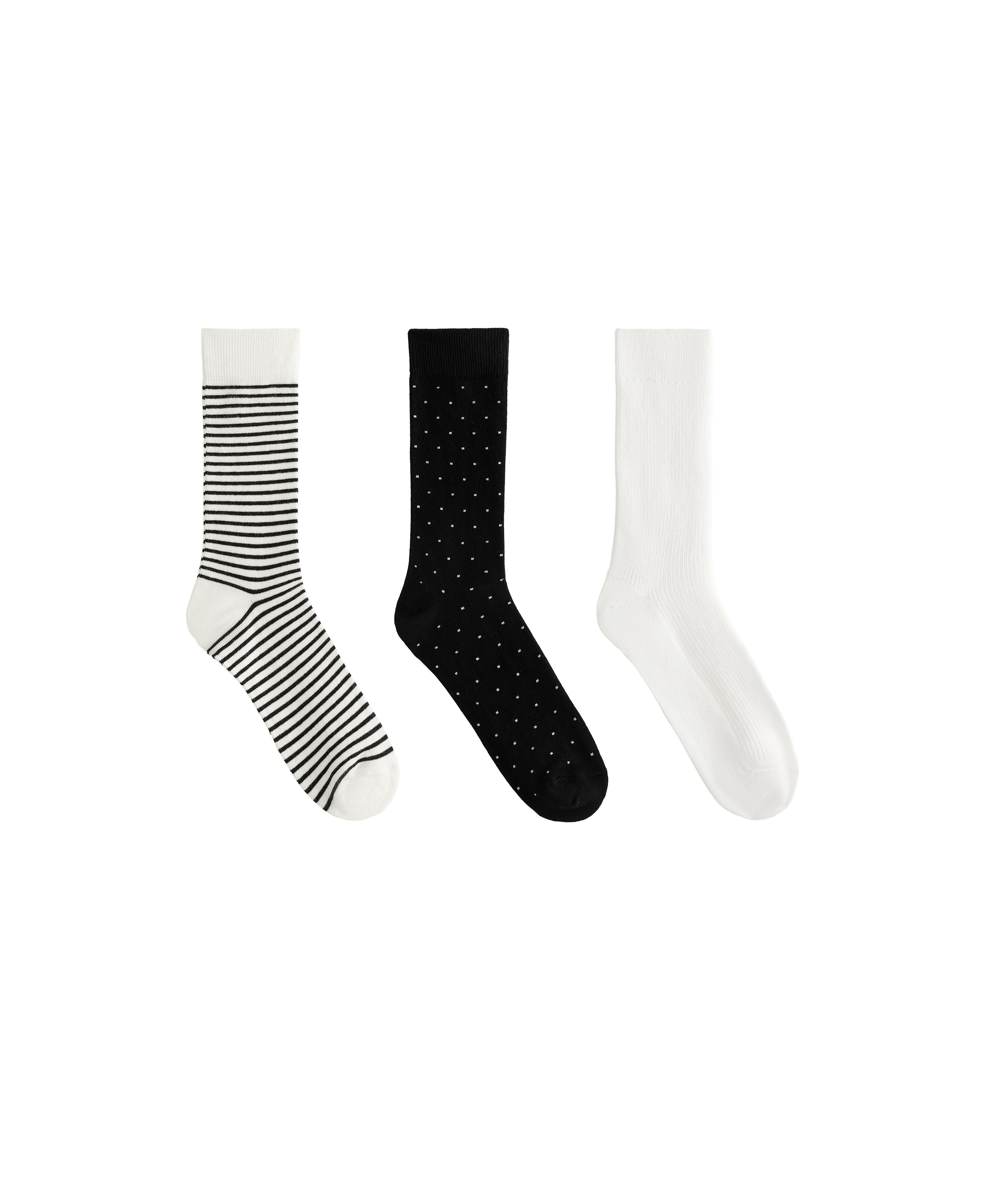 3 pairs of cotton blend Classic socks — PALE ECRU
