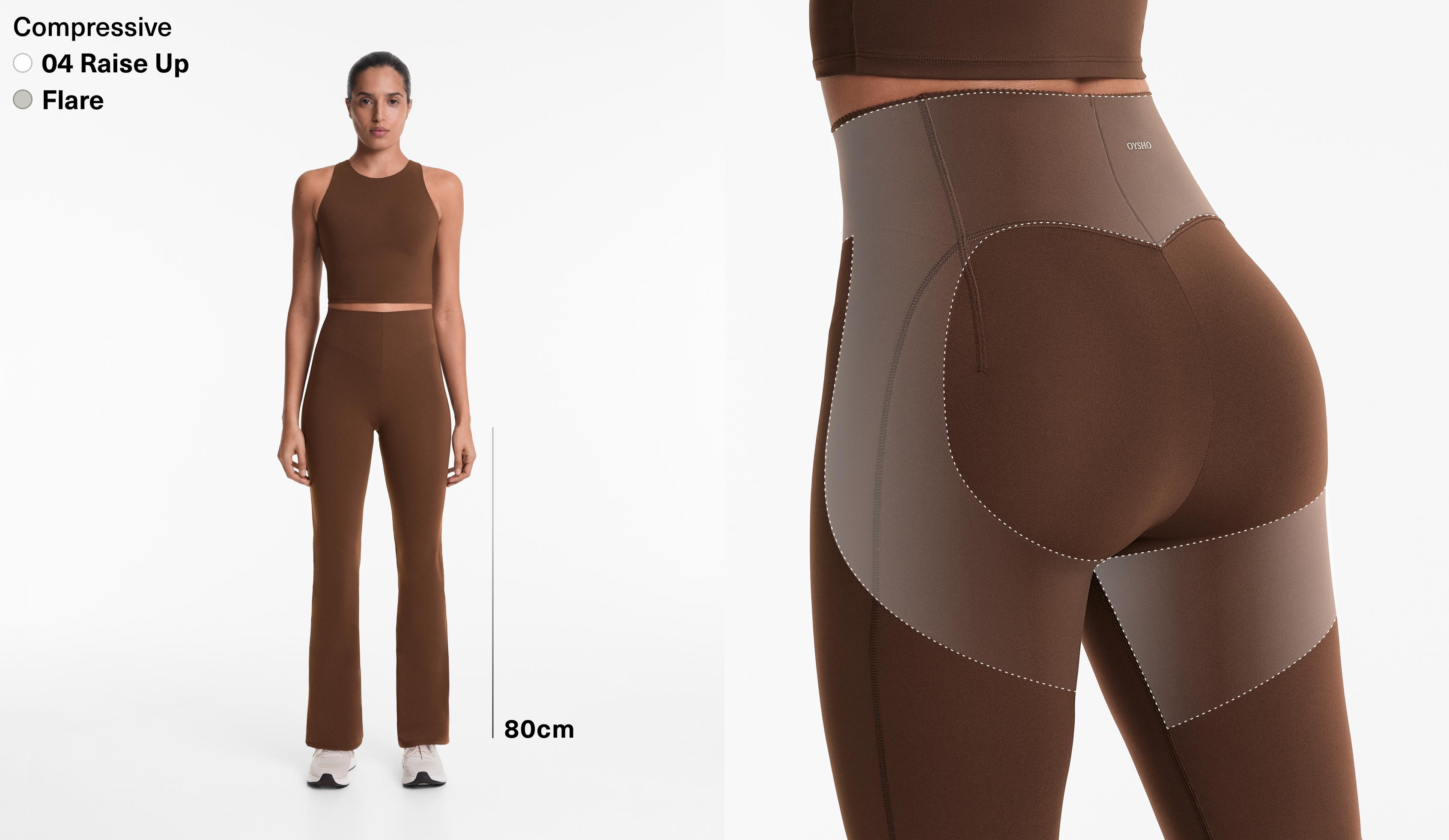 Raise up compressive 80cm flare trousers