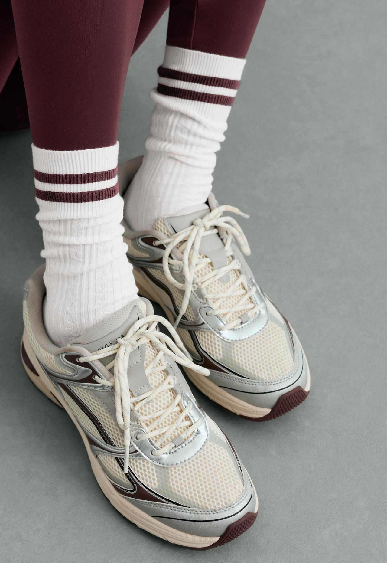 3 pairs of braided cotton blend Classic socks — BURGUNDY