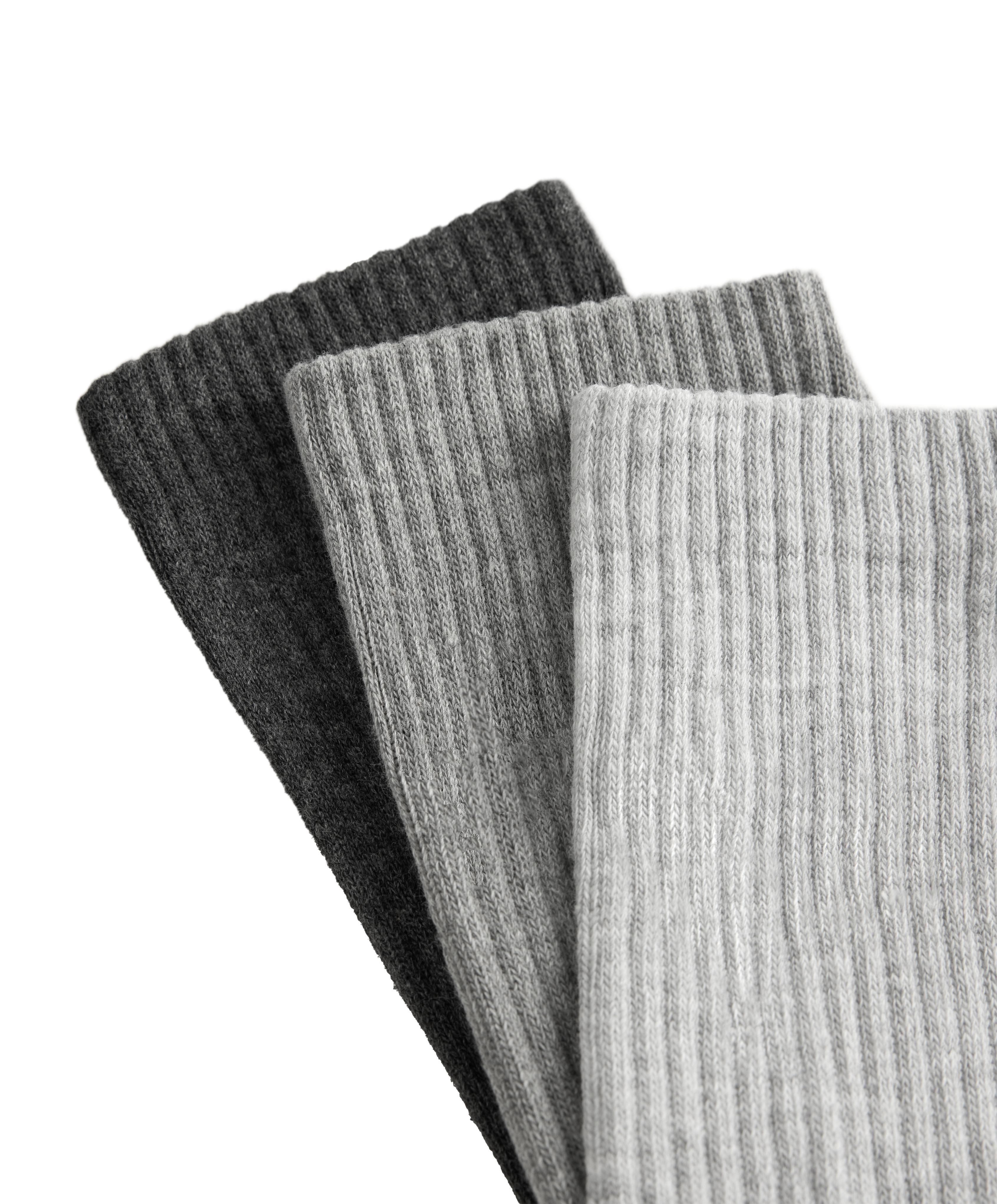 3 pairs of cotton blend classic sports socks — PALE GREY MELANGE