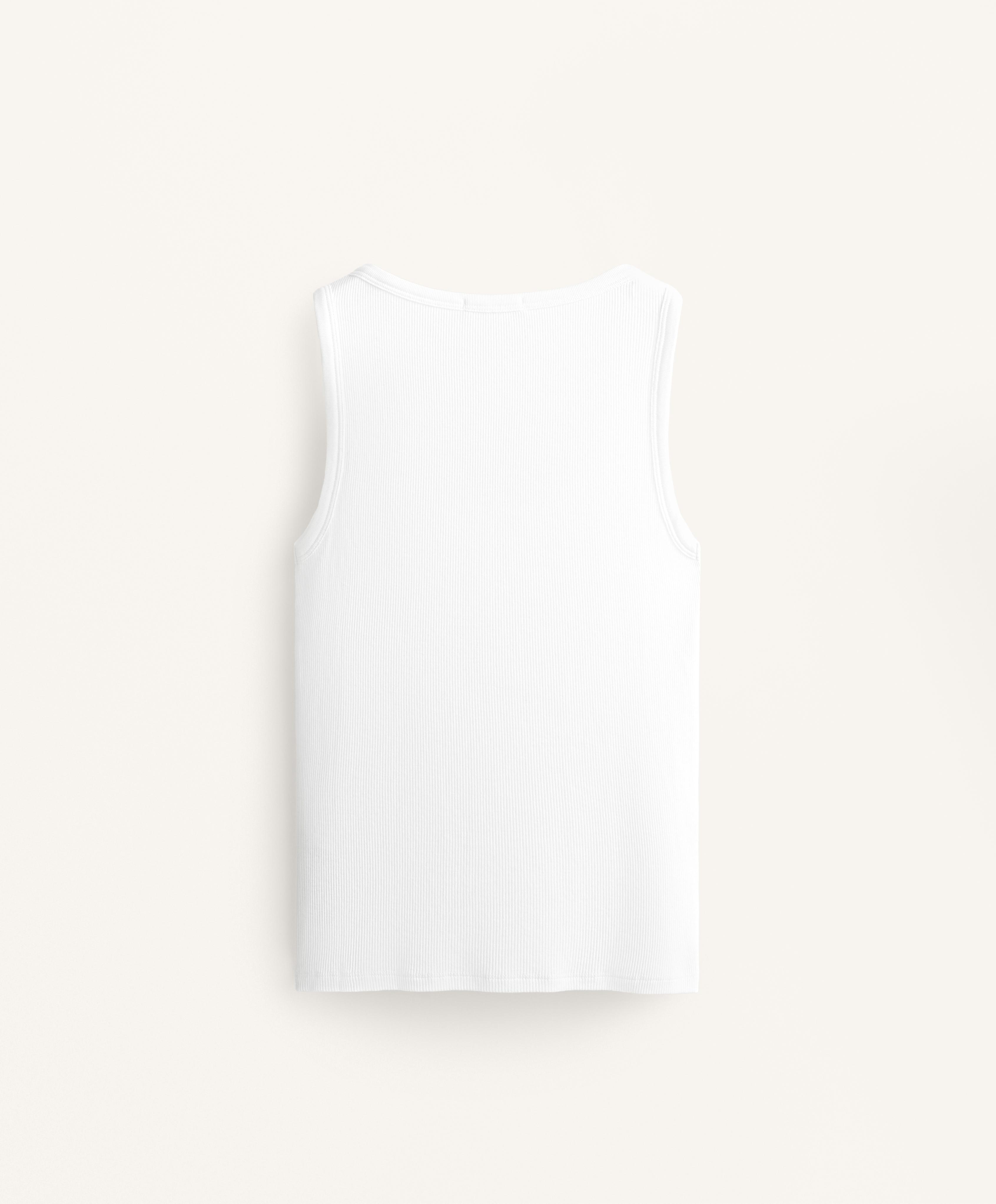 Sleeveless buttoned top with cotton and modal