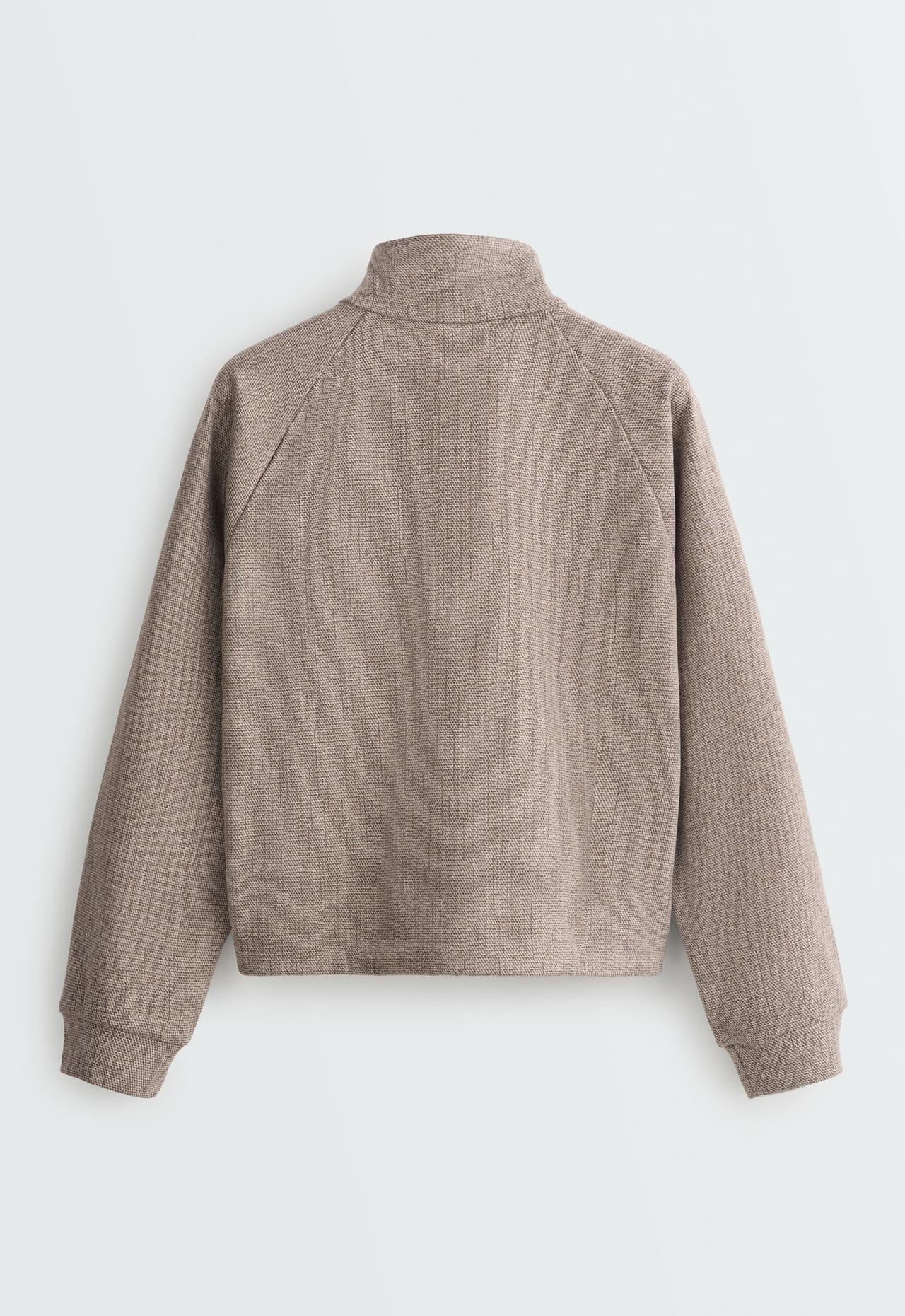 Short flecked jacket — BROWN-GREY MELANGE