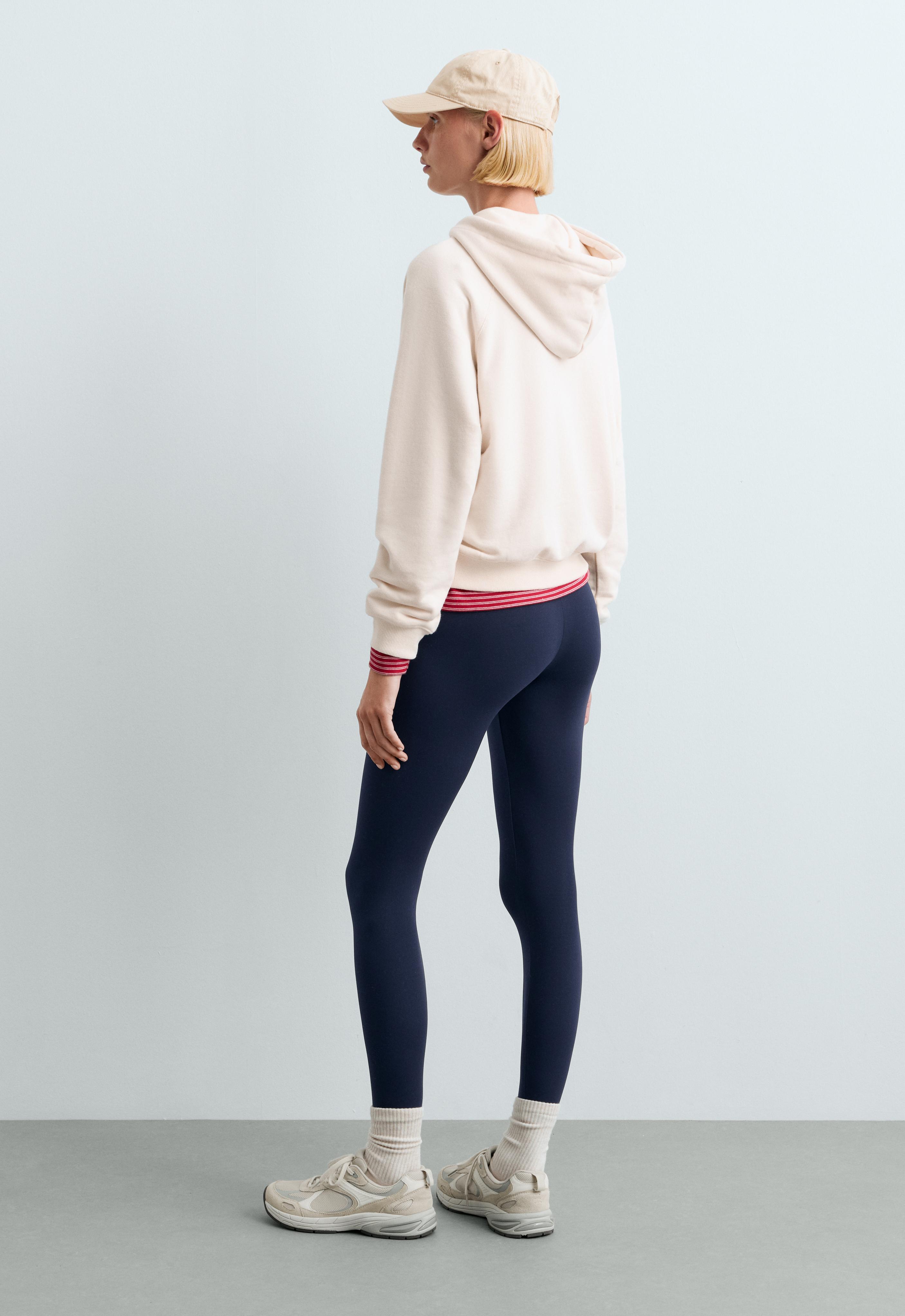 Cotton-blend fleece hoodie — PALE ECRU