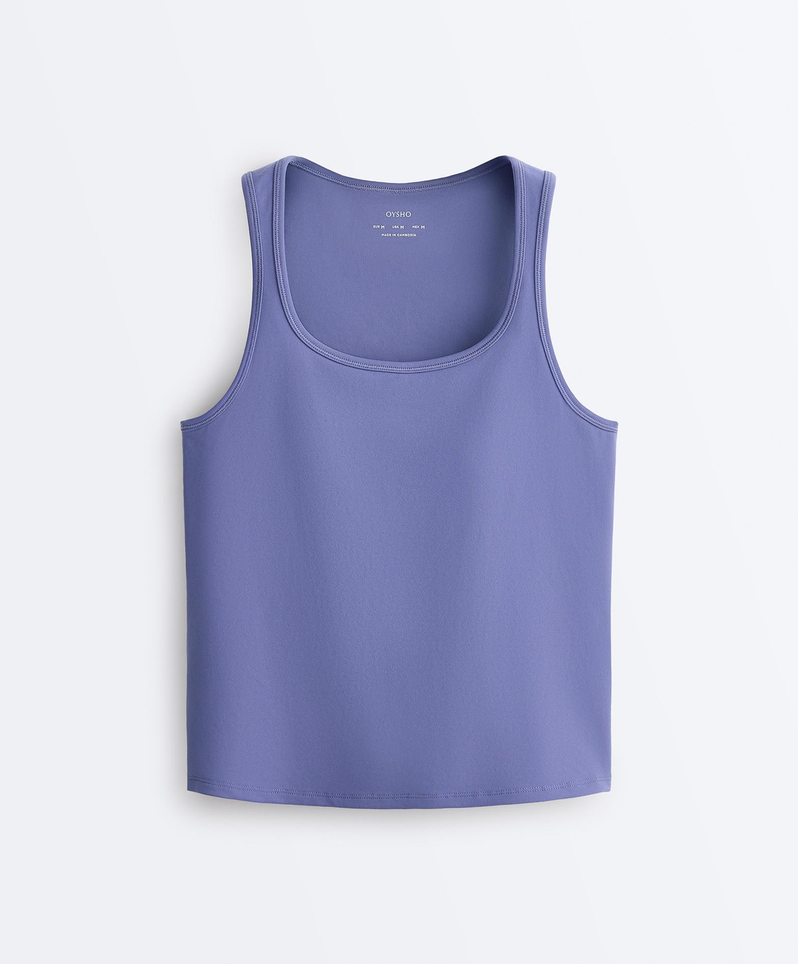 Evermove square-neck tank top — BLUEBERRY
