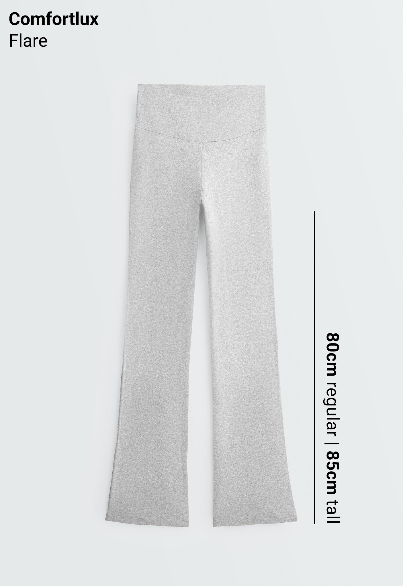 High-rise Comfortlux flare trousers — GREY MELANGE