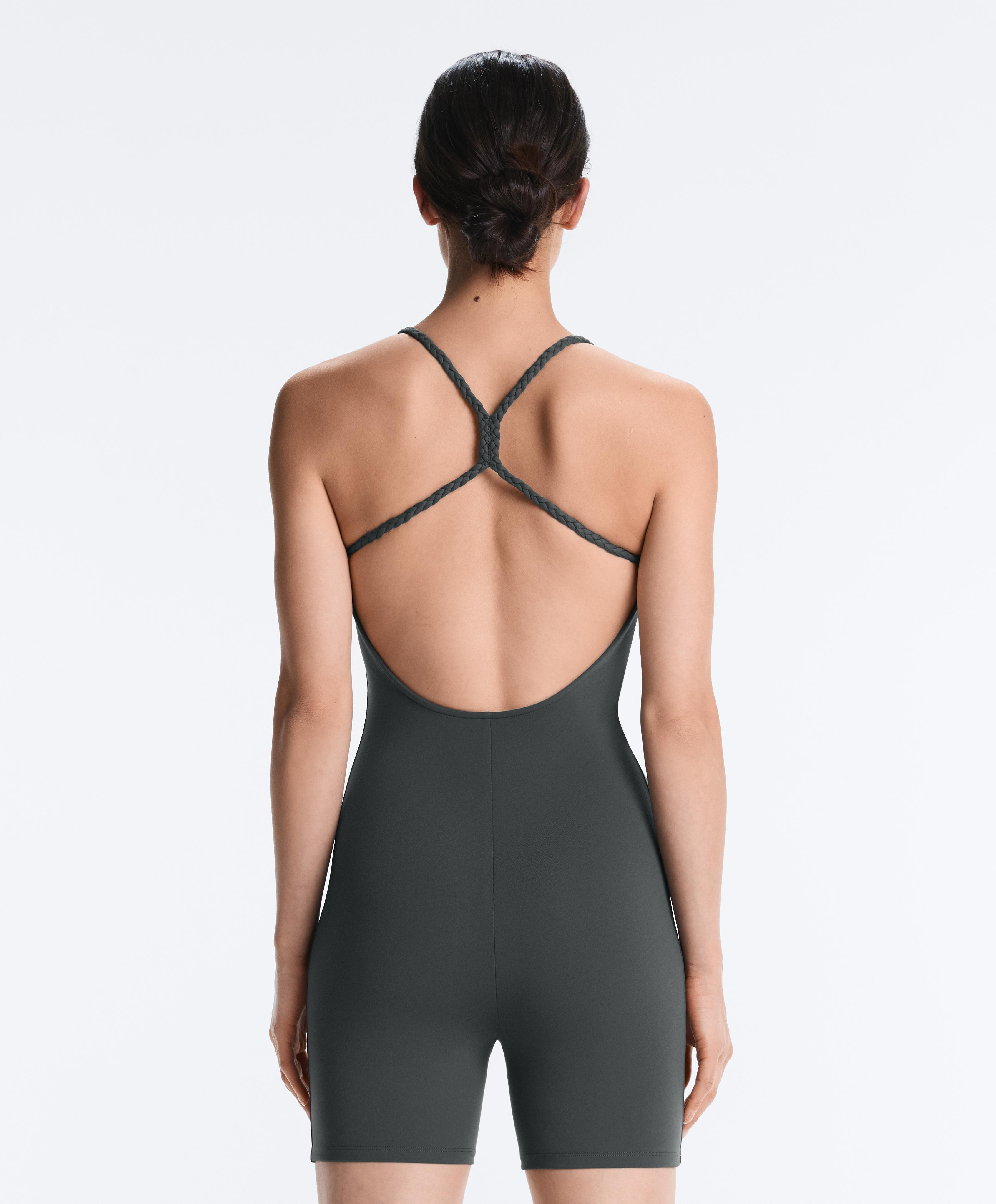 Comfortlux braided short jumpsuit — STEEL GREY