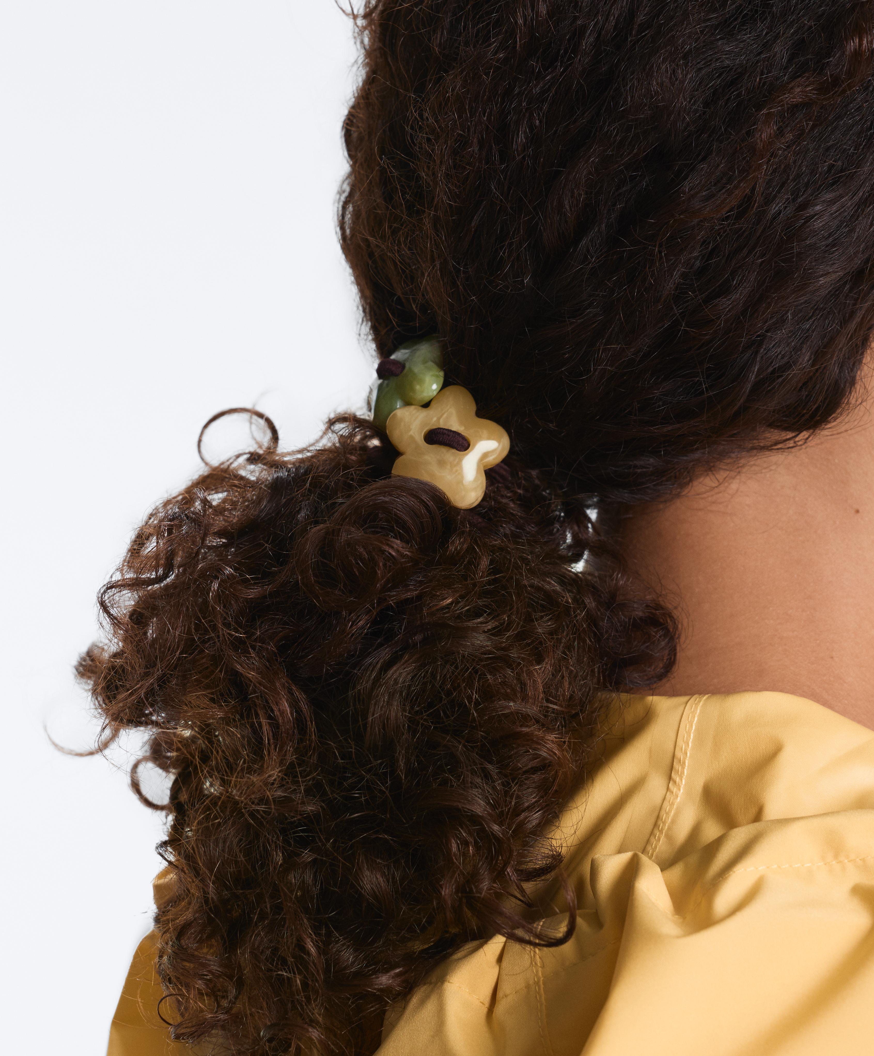 3 scrunchies with floral detail