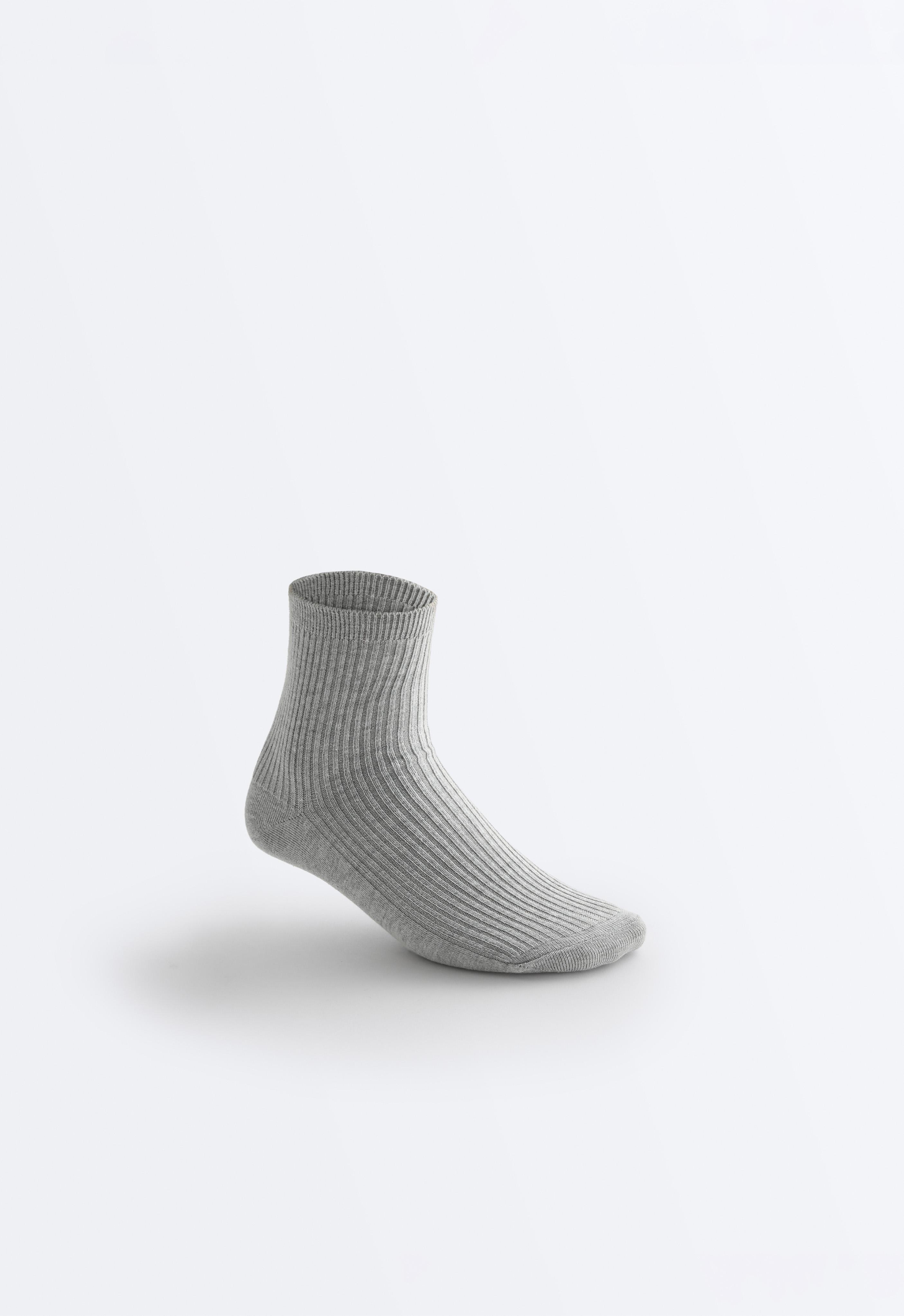5 pairs of quarter socks with cotton — PALE GREY MELANGE