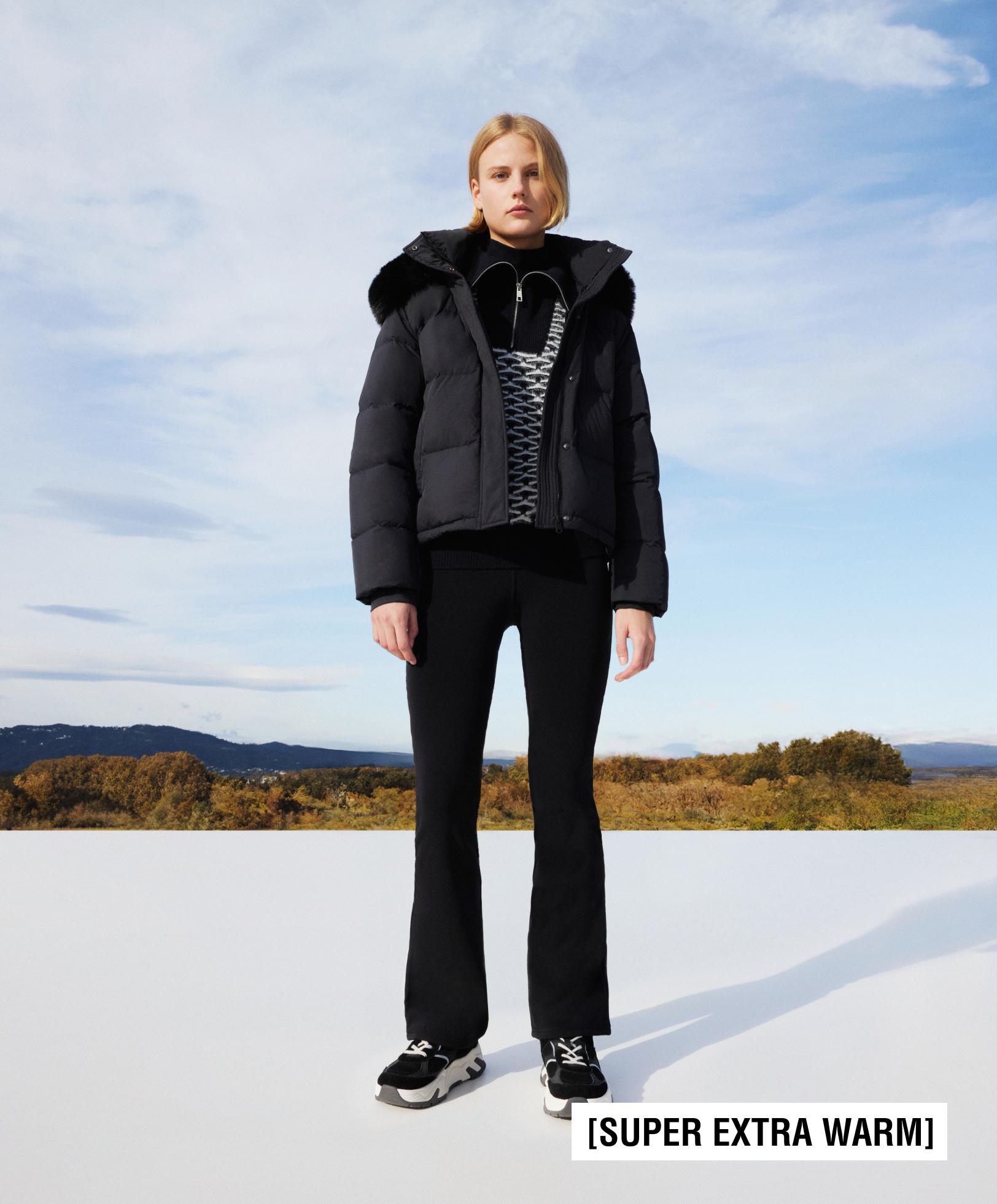 Bootcut seamless high rise super extra Warm trousers — BLACK