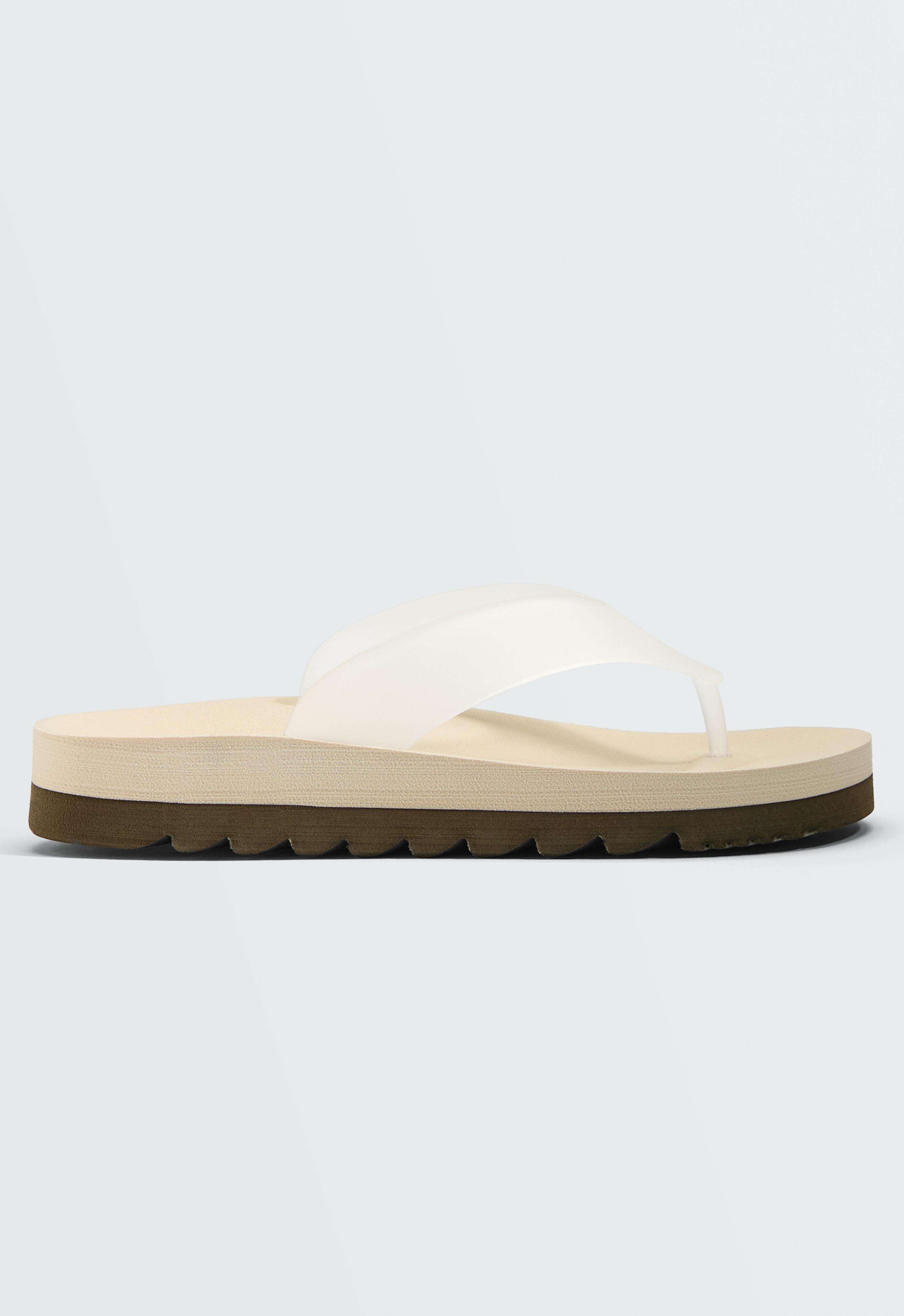 Platform beachwear sandals — ECRU