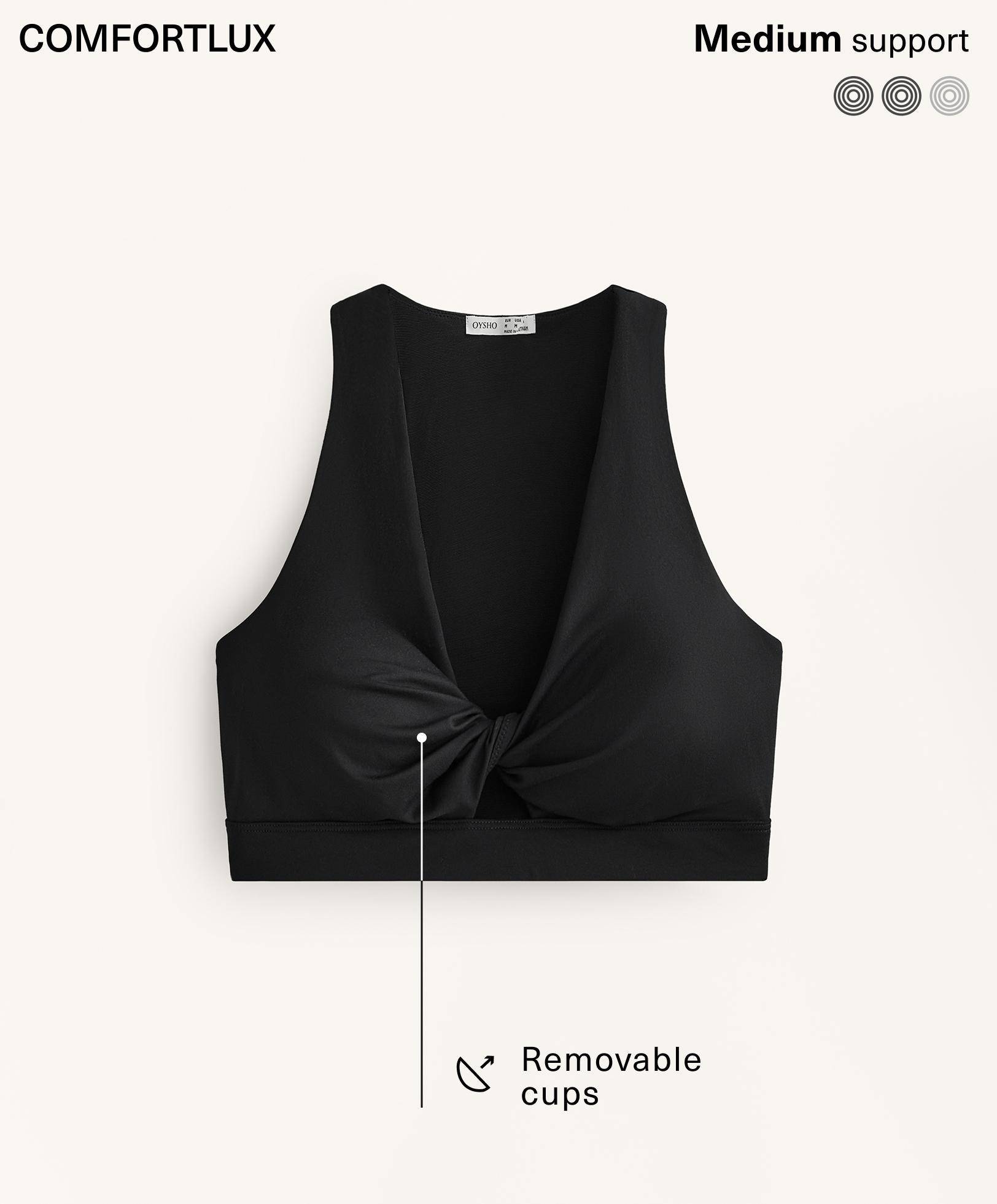 Medium support twist Comfortlux sports bra with cups