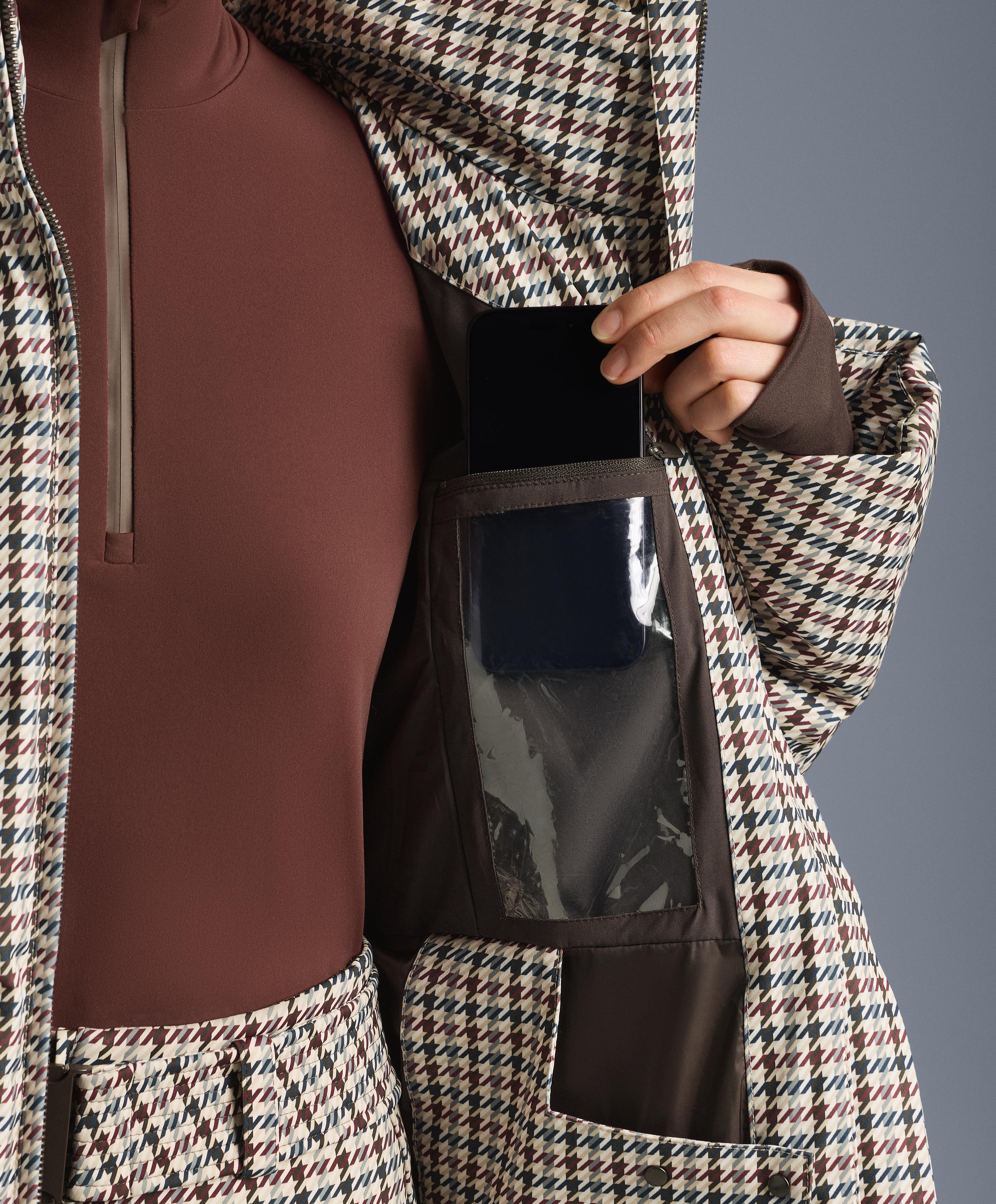 Printed padded jacket 80% down and 20% feather MINARDI PIUME SKI 10k — PALE MINK