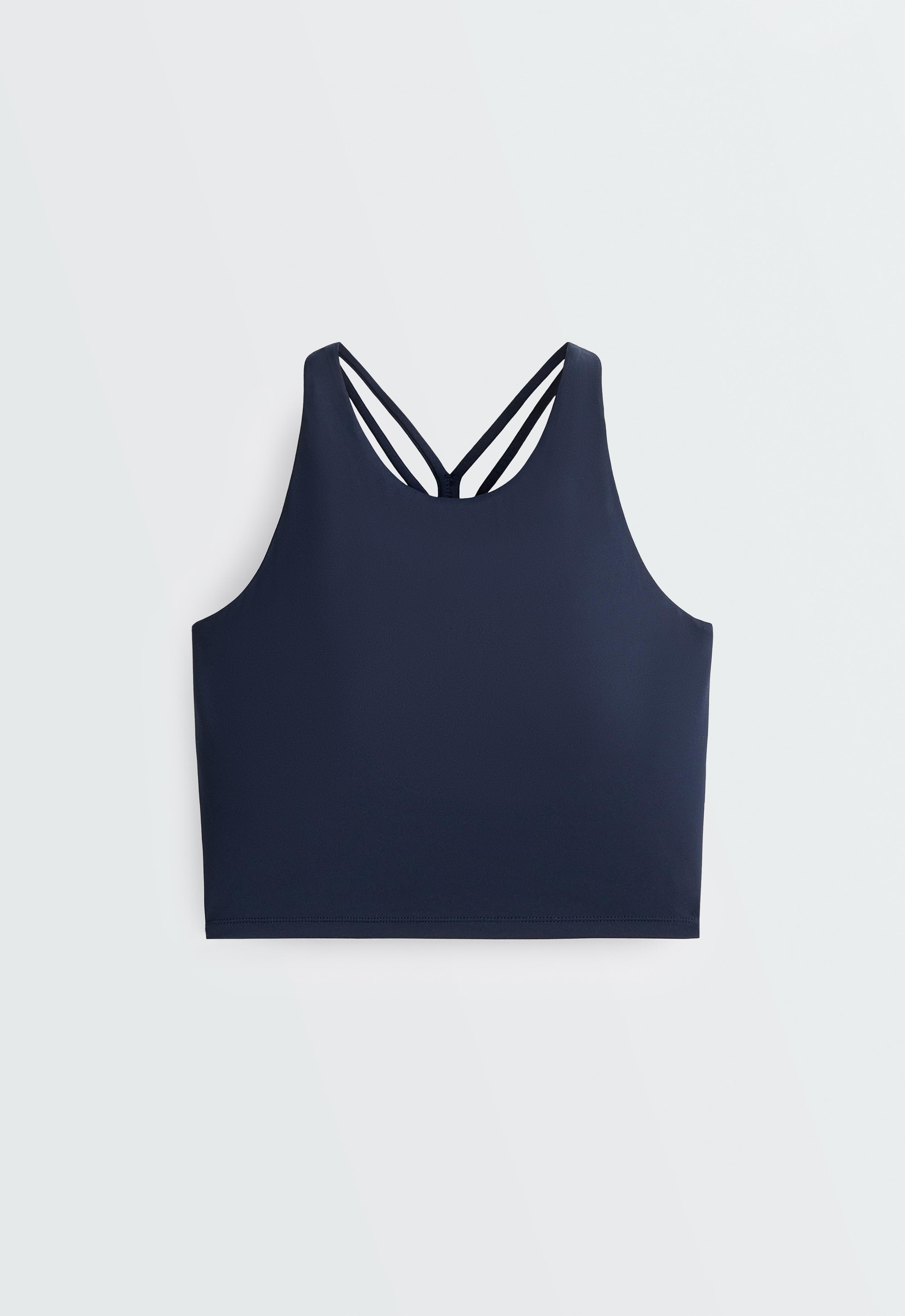 Comfortlux strappy tank top with cups — NAVY BLUE