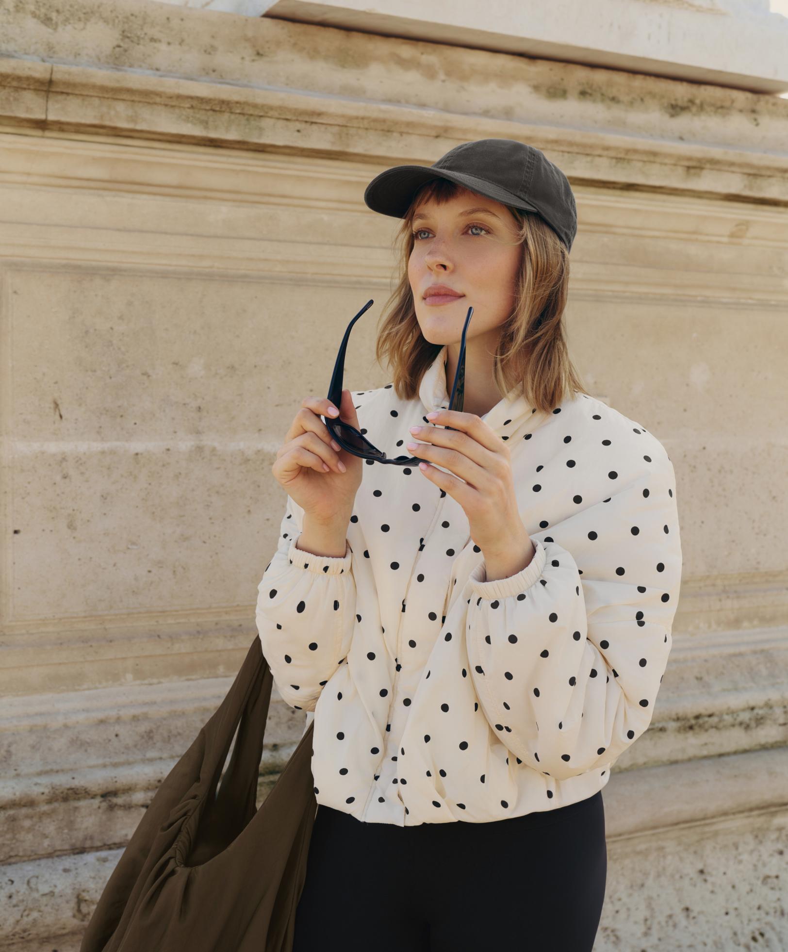 Water-repellent FELLEX® AEROGEL polka dot padded jacket — PALE ECRU