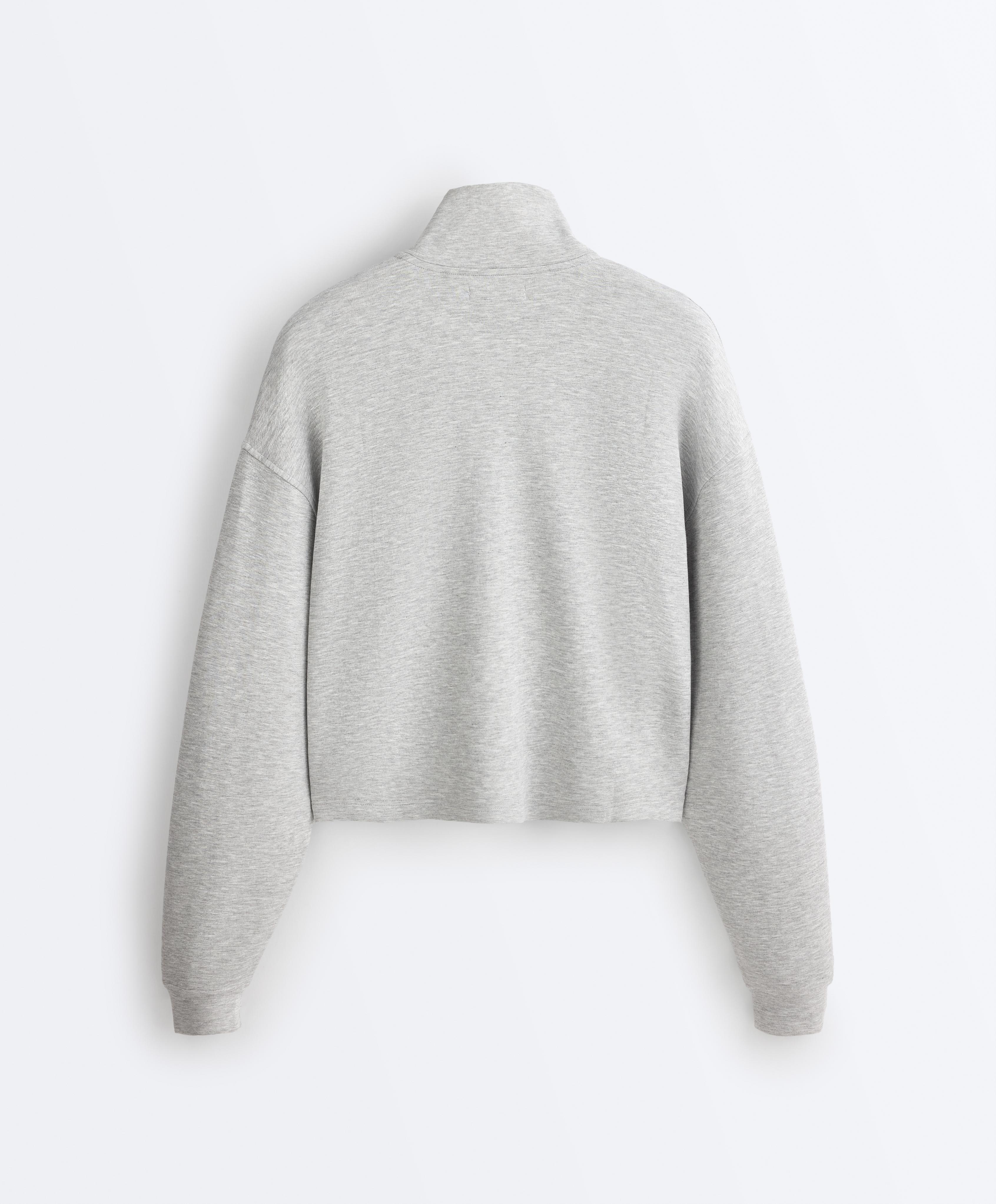 Mélange piqué jacket — GREY MELANGE