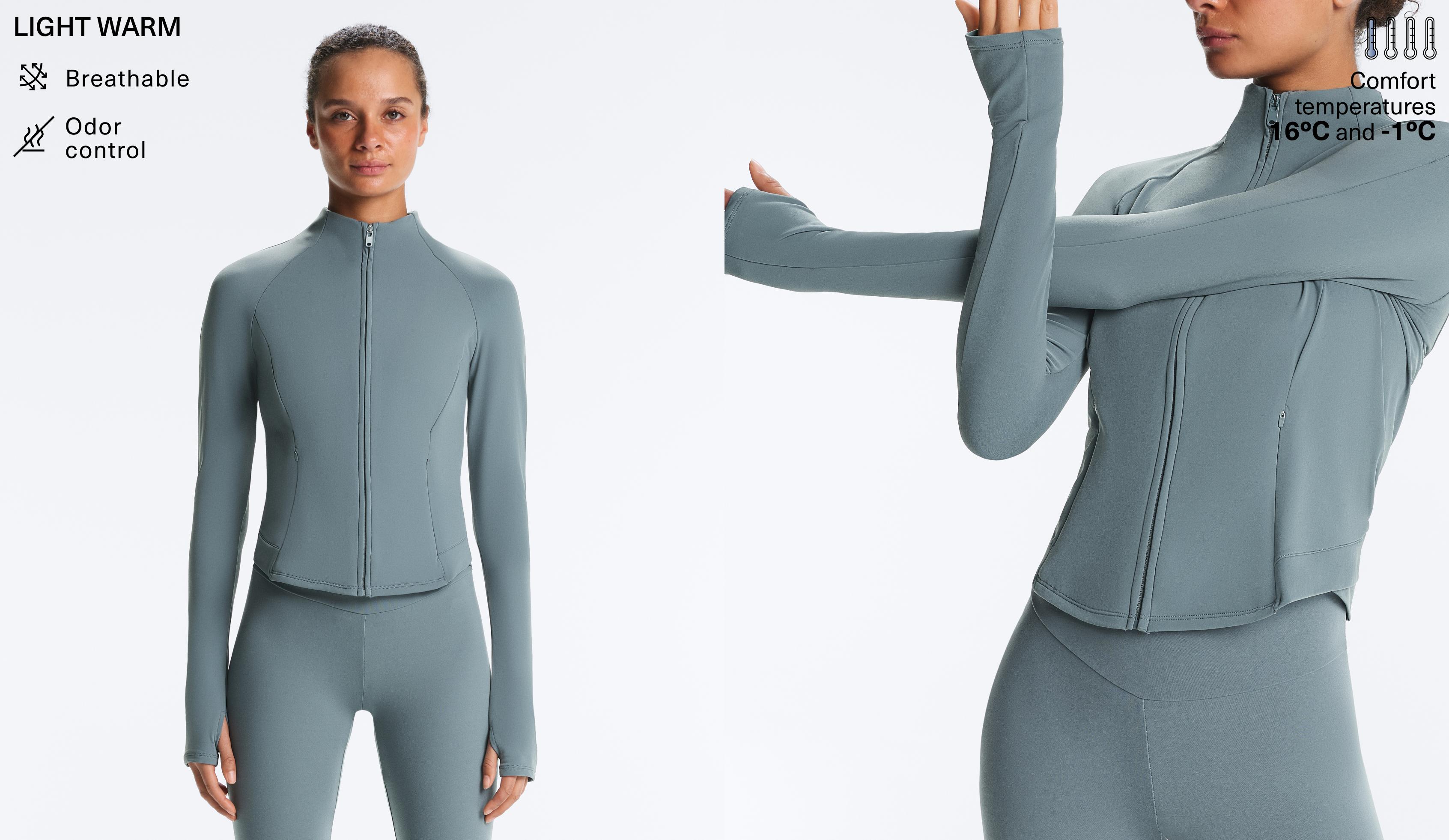 Light warm technical jacket — DARK GREY-BLUE