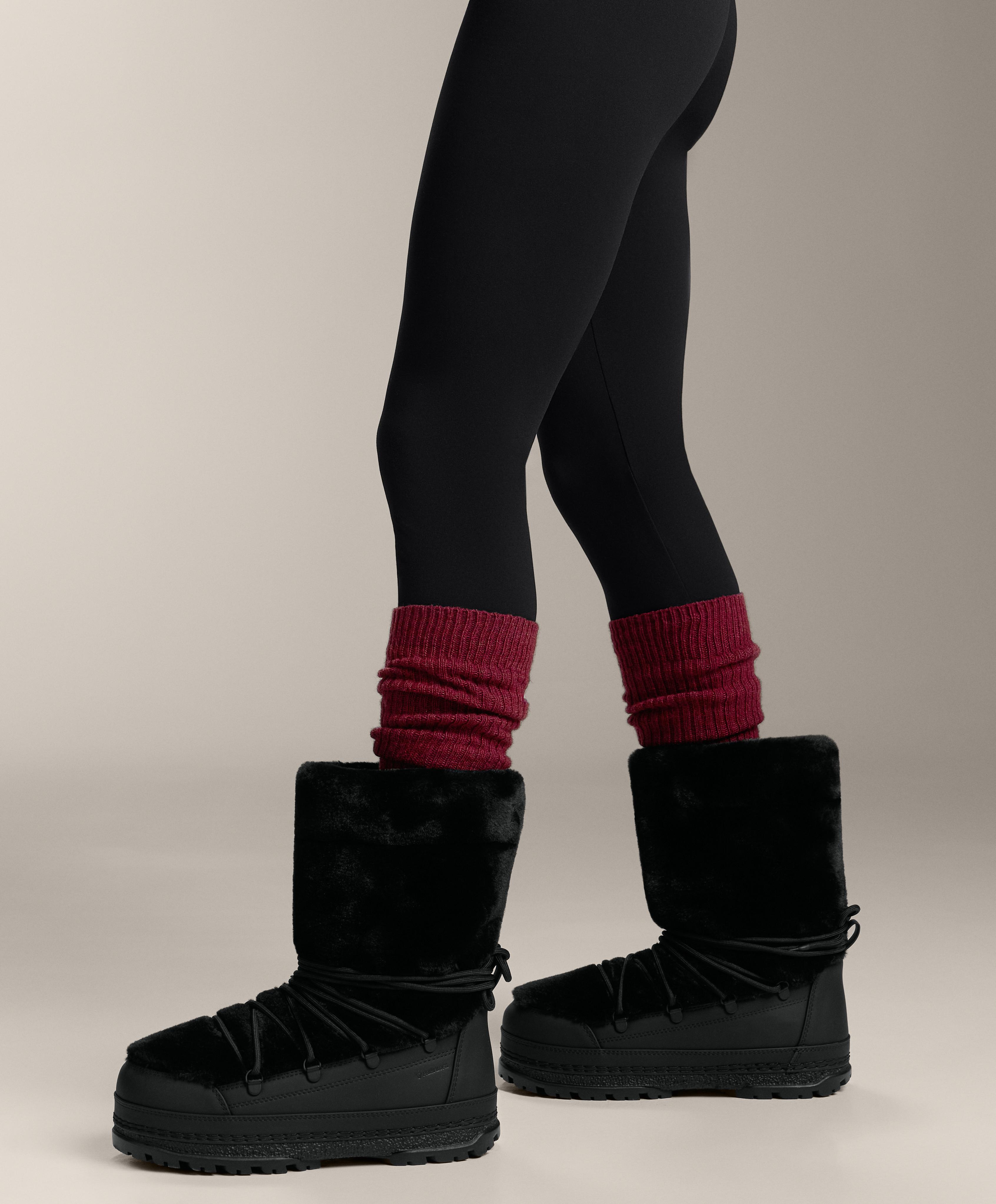18% cashmere 13% wool long socks — CHERRY