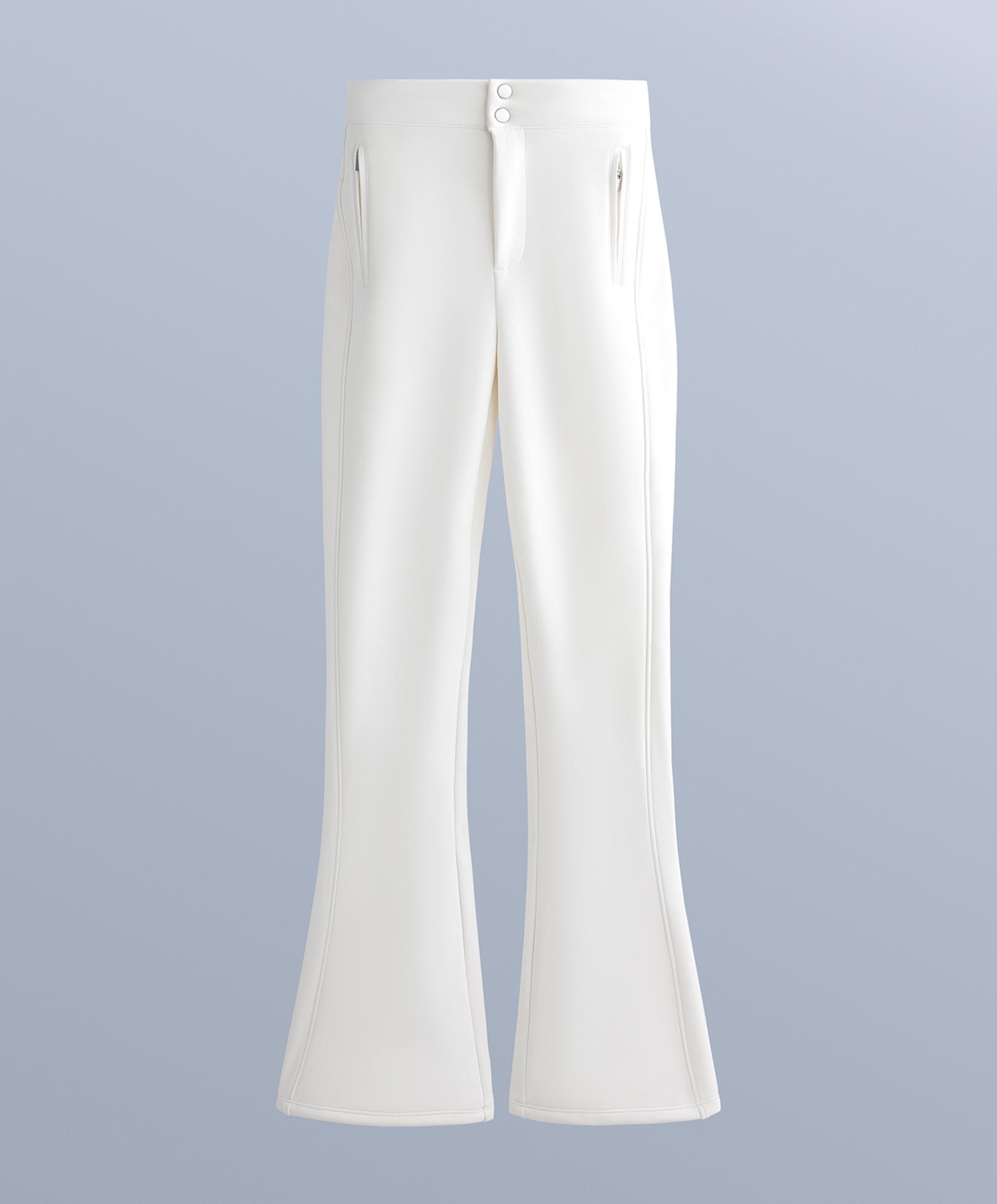 Water-resistant flare stretch SKI trousers — WHITE 