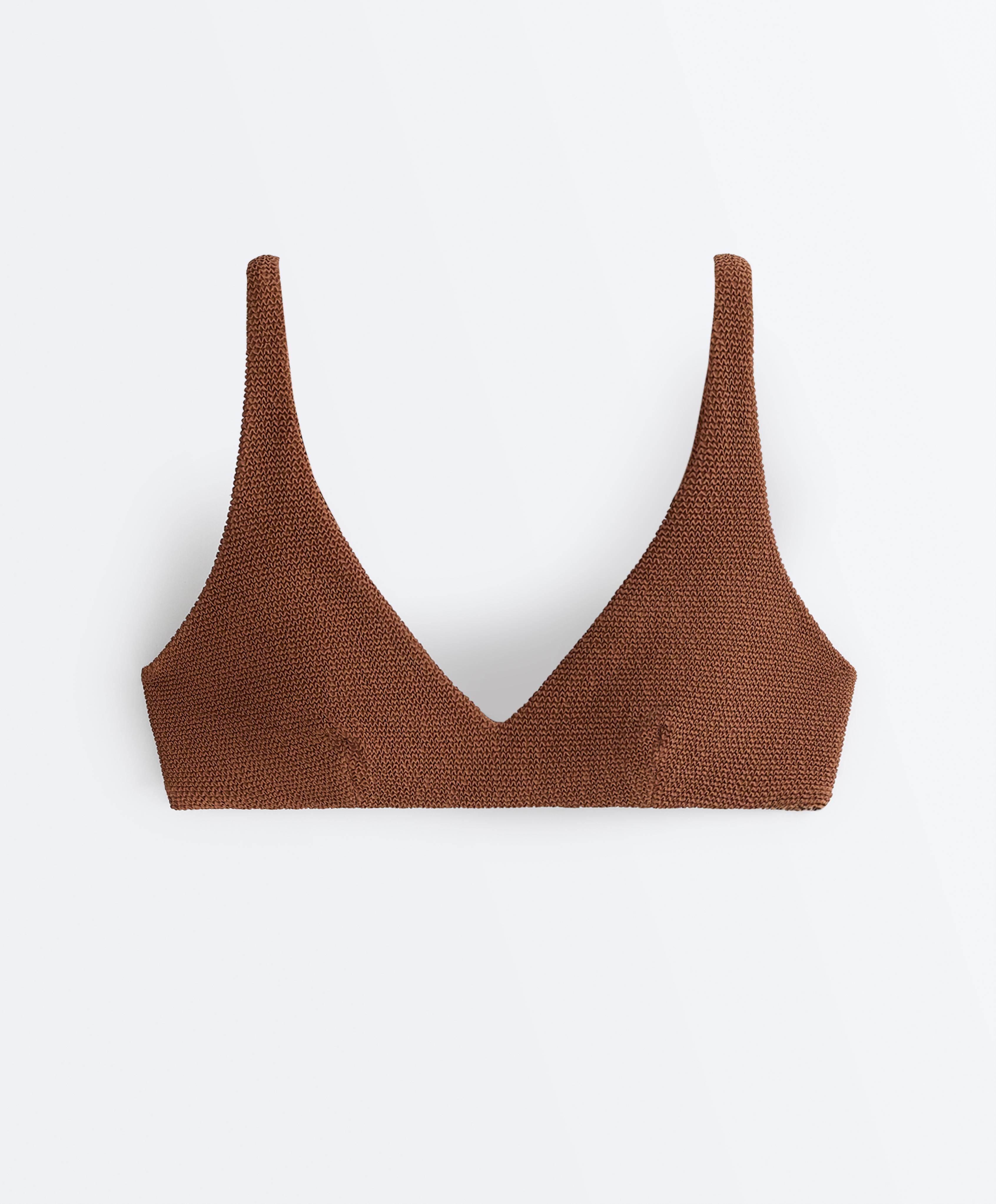 Crinkle halter bikini — TOFFEE (alternate view)