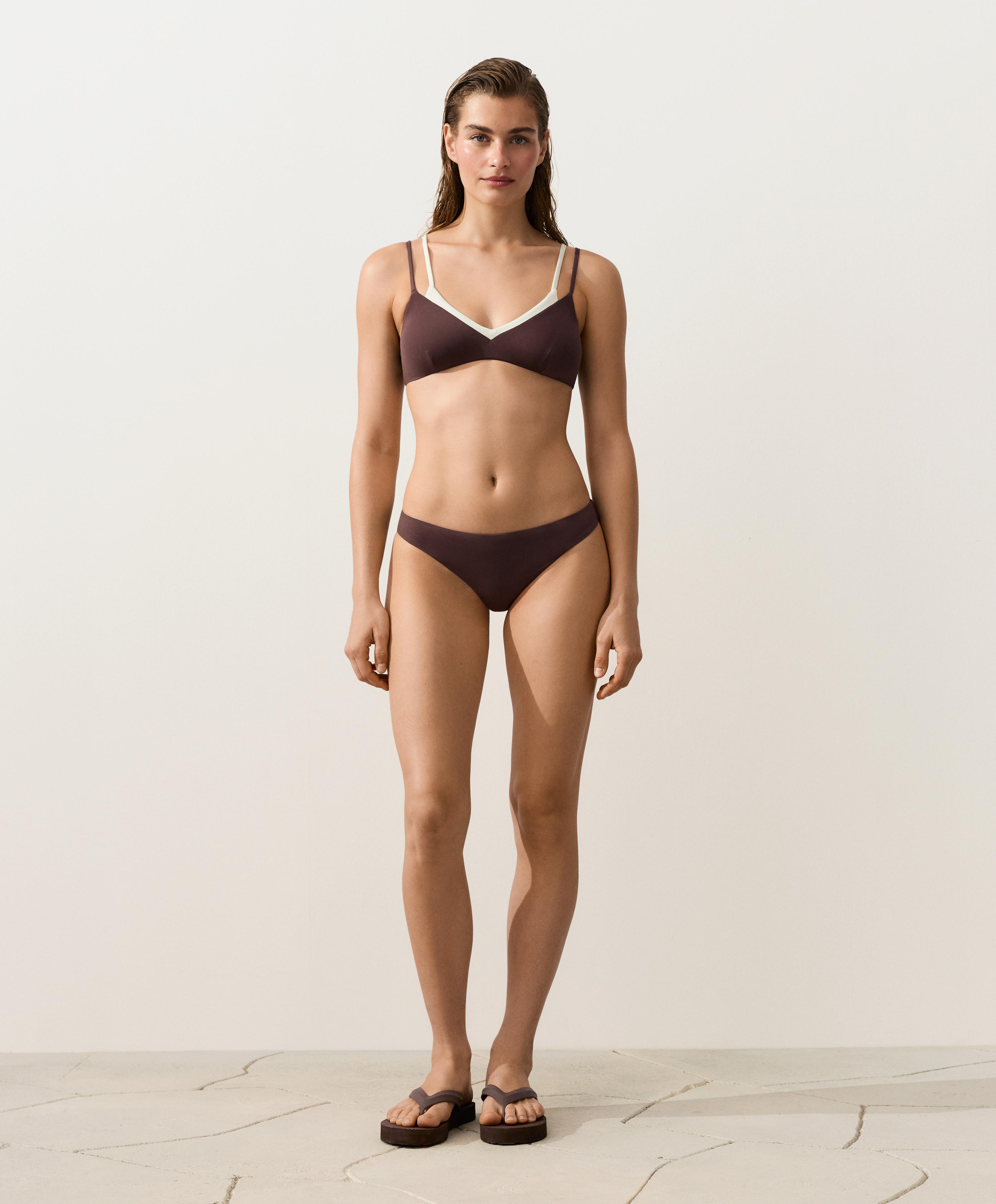 Thong bikini bottoms — CHOCOLATE