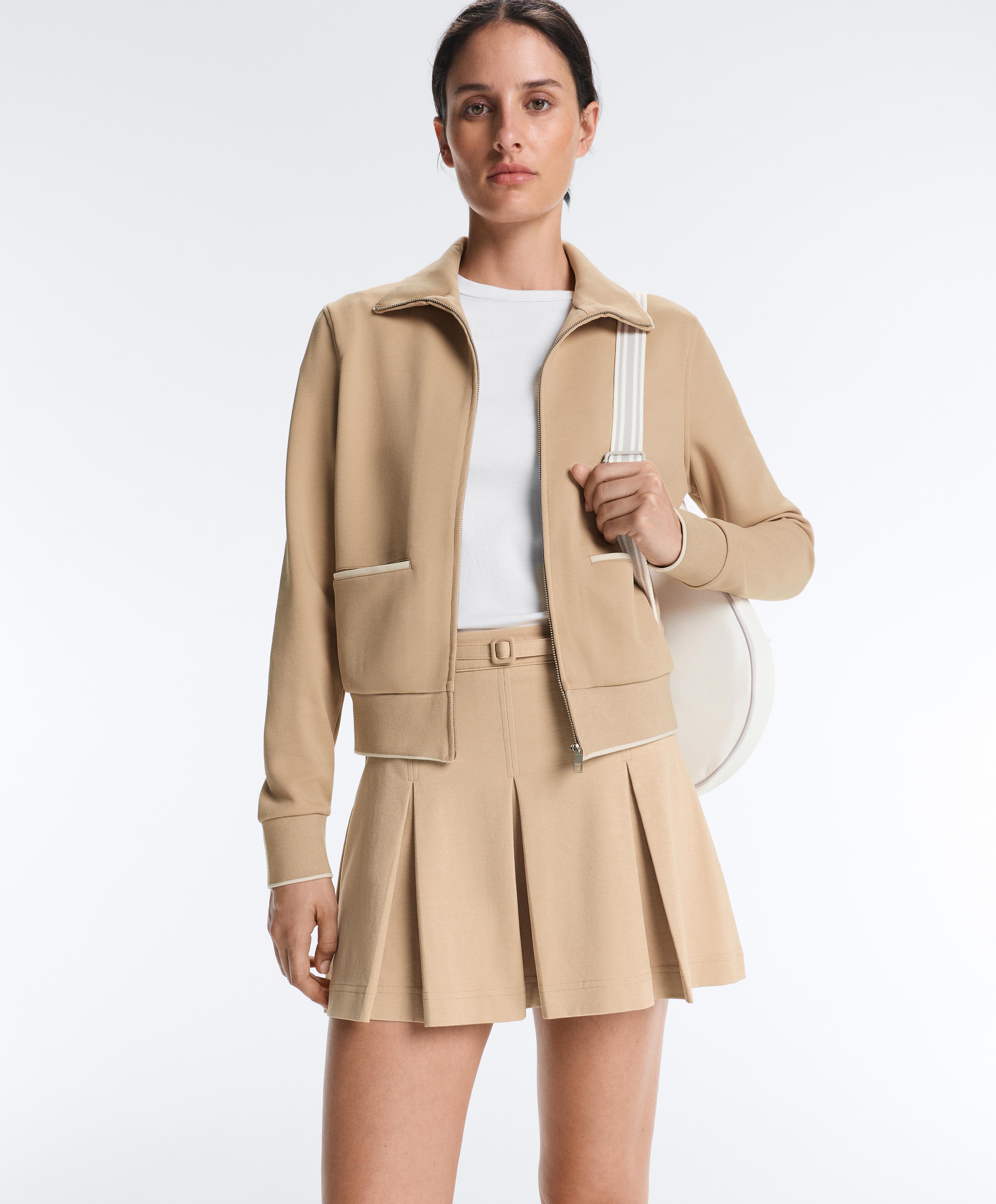 High-rise pleated short skirt with belt High-rise pleated short skirt with belt