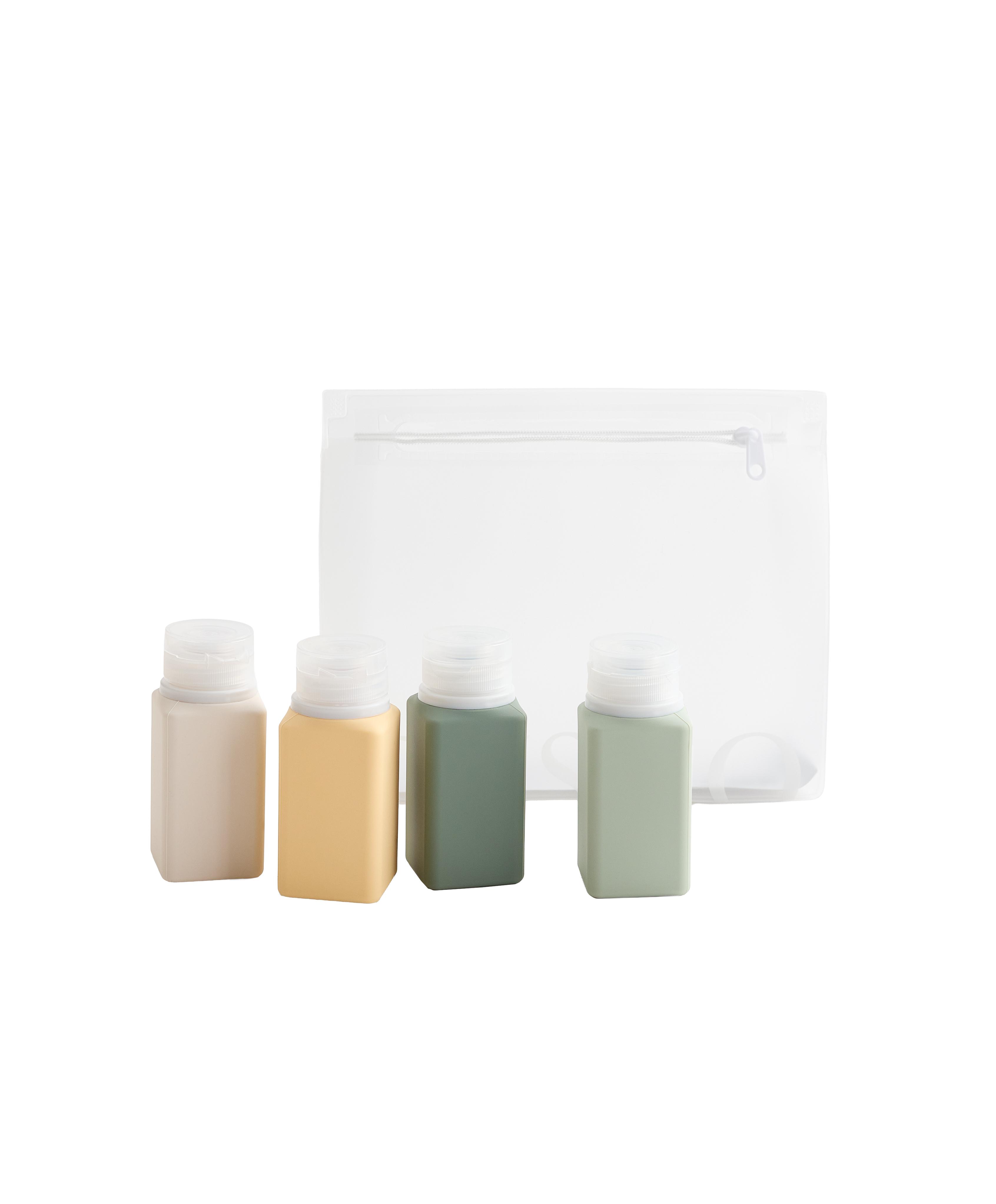 4-bottle travel wash bag — YELLOW