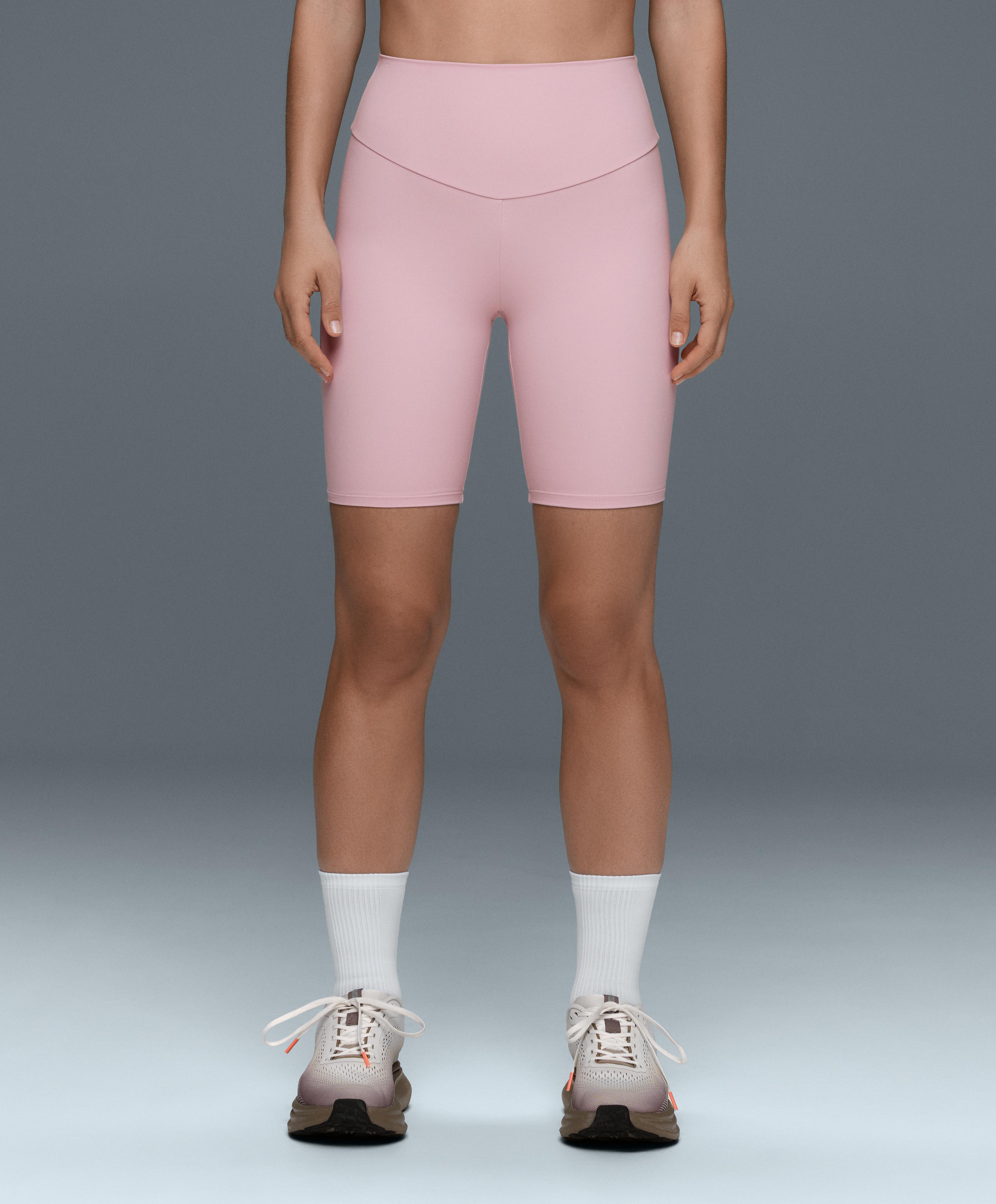 Comfortlux high-rise 20cm biker leggings — PALE PINK