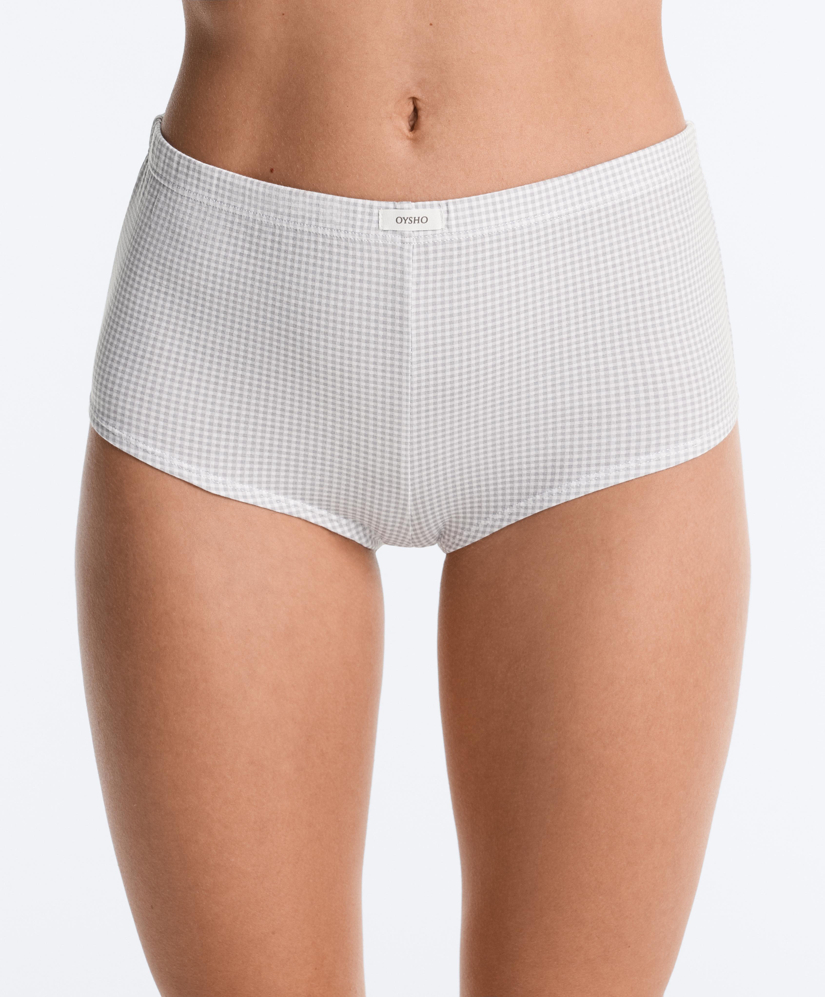 2 cotton blend logo shorties — PALE GREY