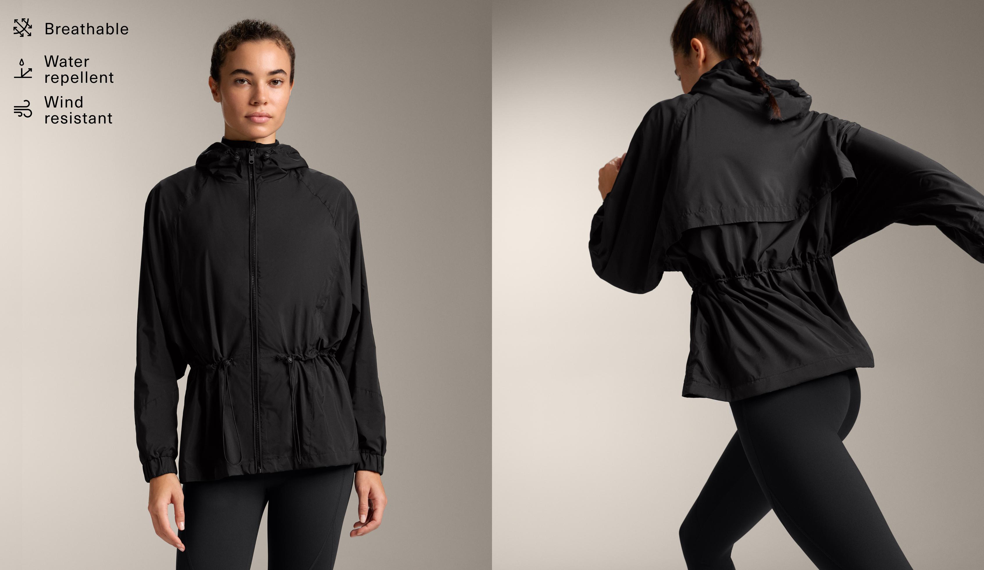 جاكيت واقٍ من الريح طويل وصاد للماء جاكيت واقٍ من الريح طويل وصاد للماء