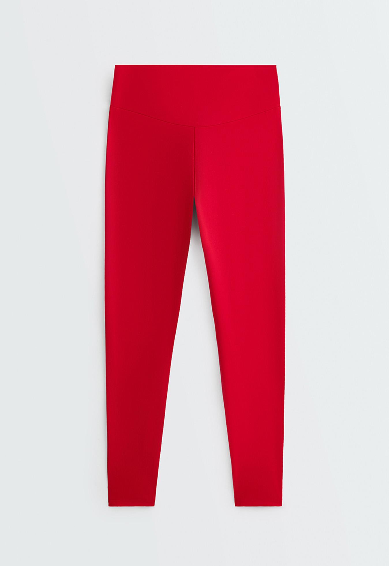 Comfortlux high-waisted ankle-length leggings — STRONG RED