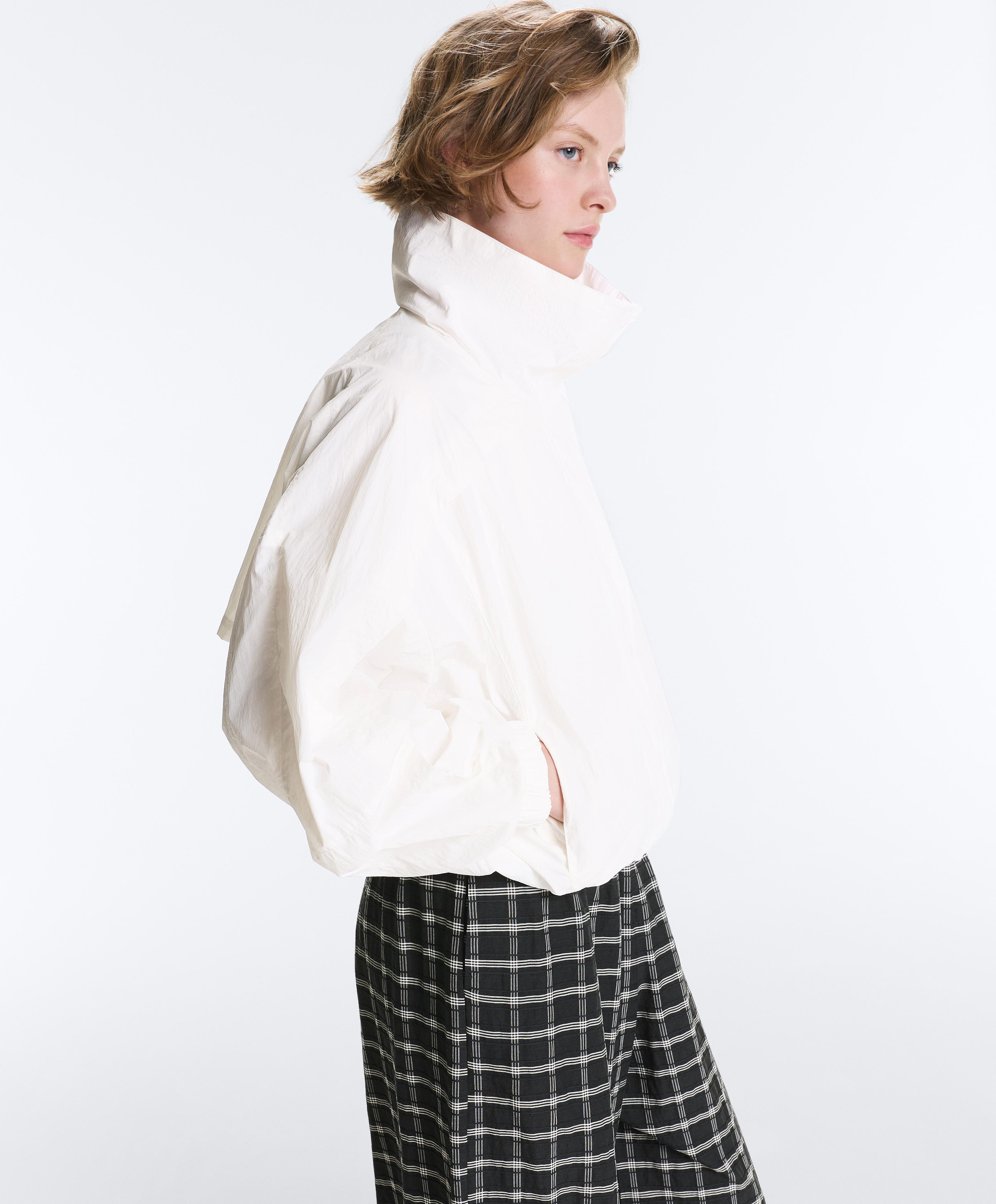 Water-repellent high-neck Track jacket — WHITE