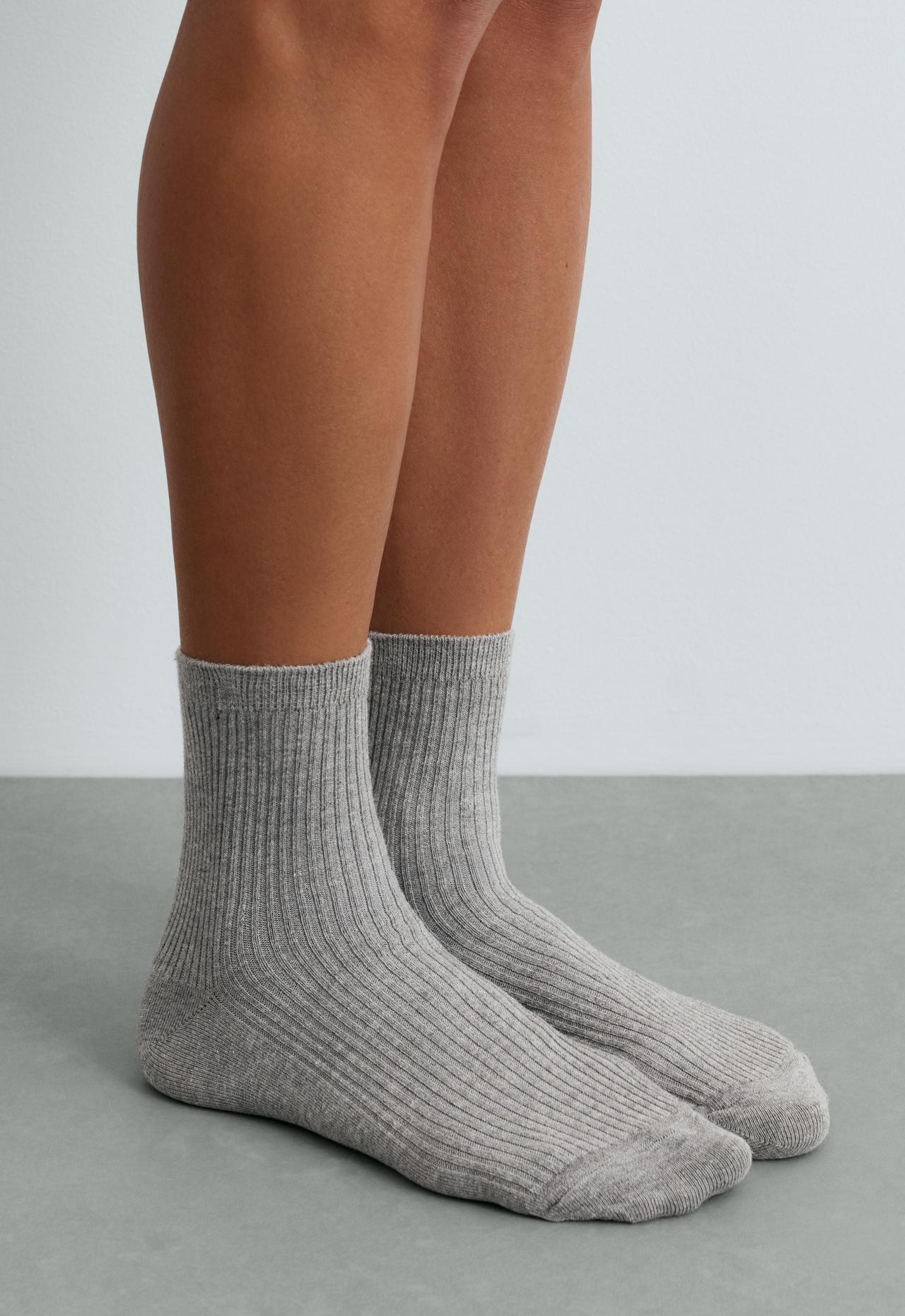 5 pairs of quarter socks with cotton — DARK GREY