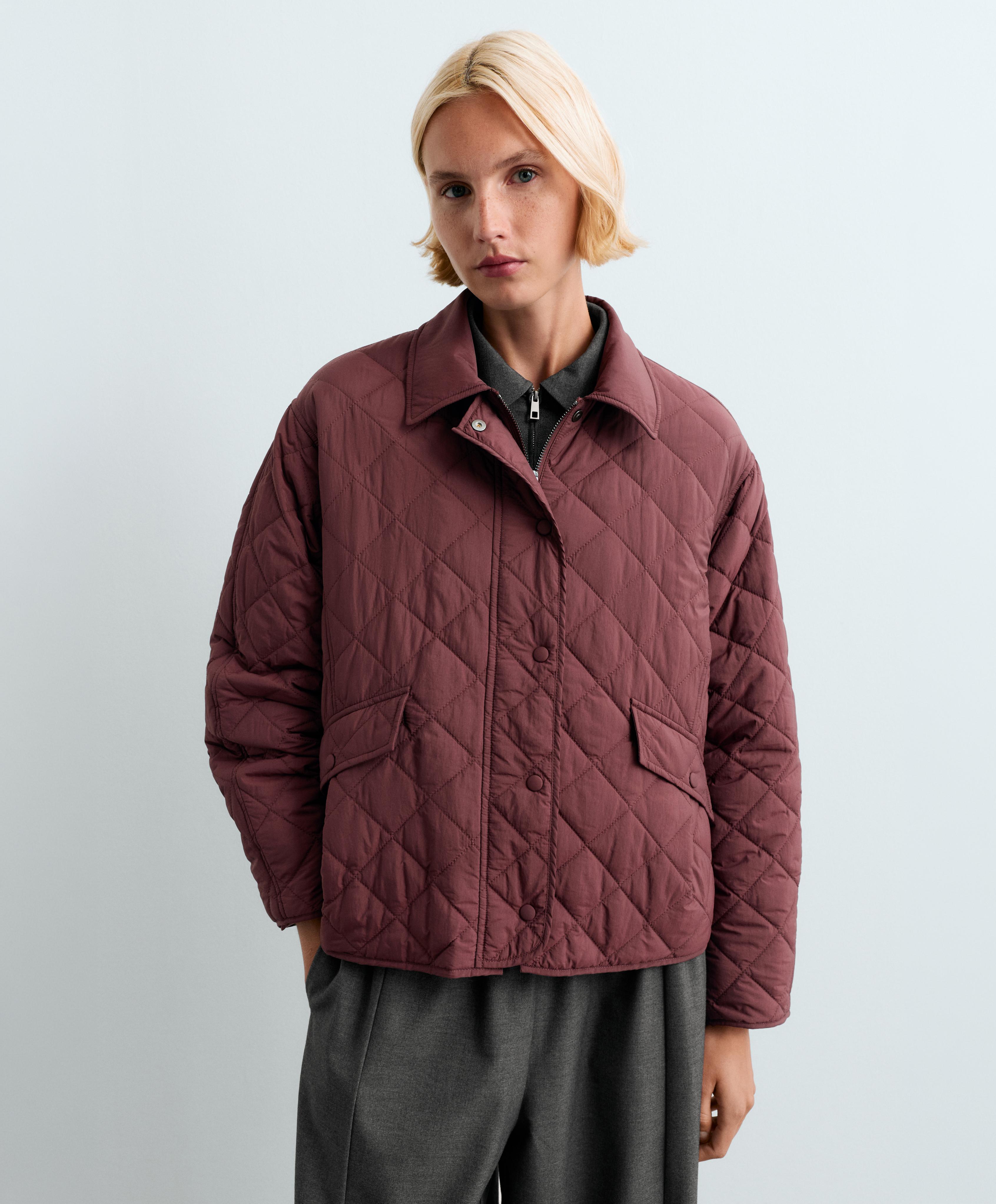 FELLEX® AEROGEL midi boxy padded jacket — BURGUNDY