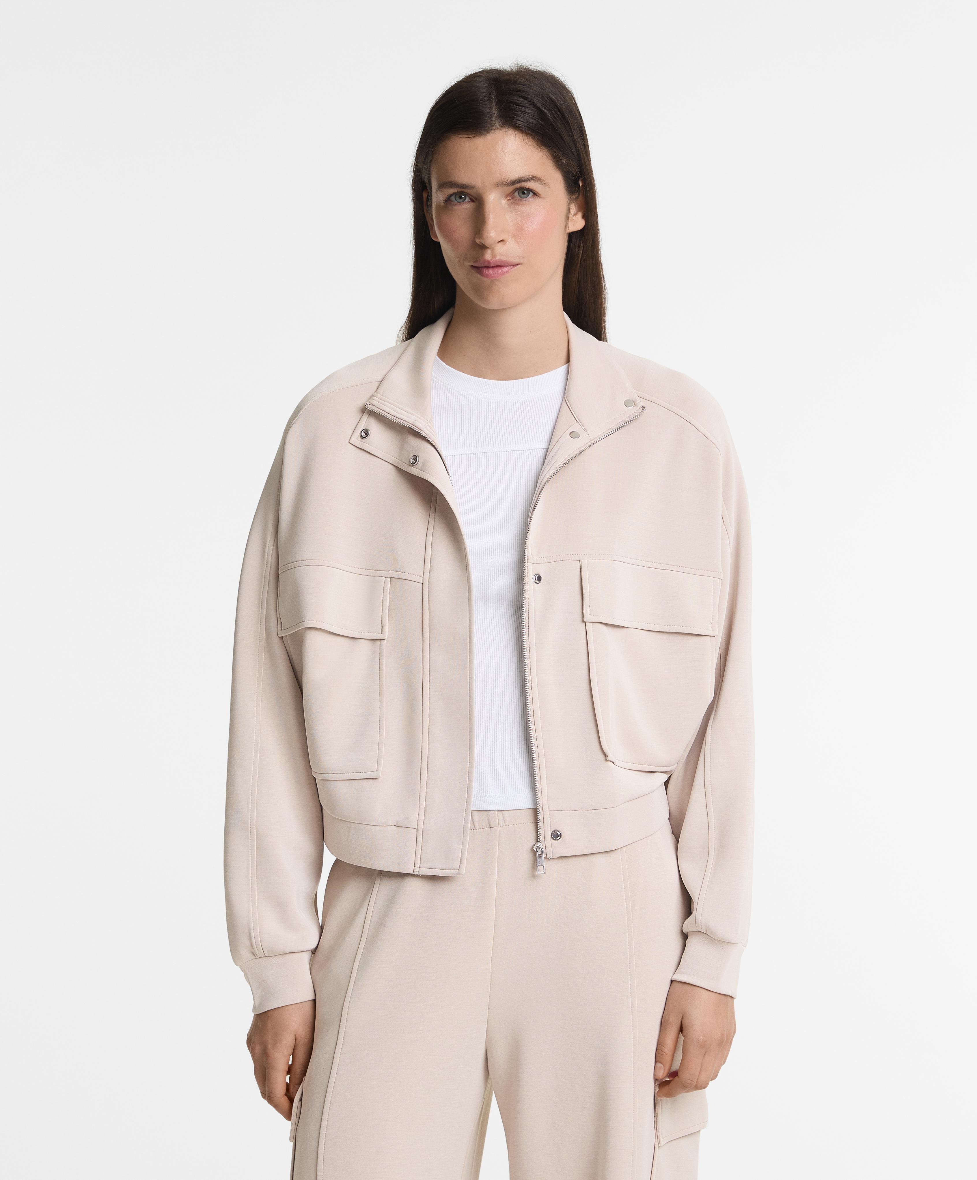 Soft-touch jacket with modal and pockets