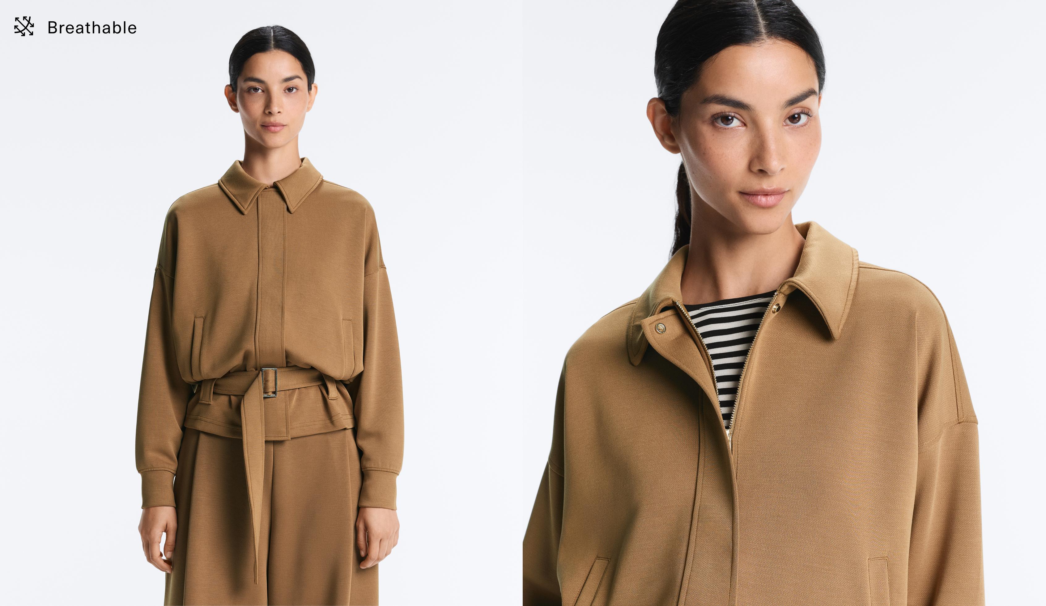 Twill Utility jacket with belt — COPPER