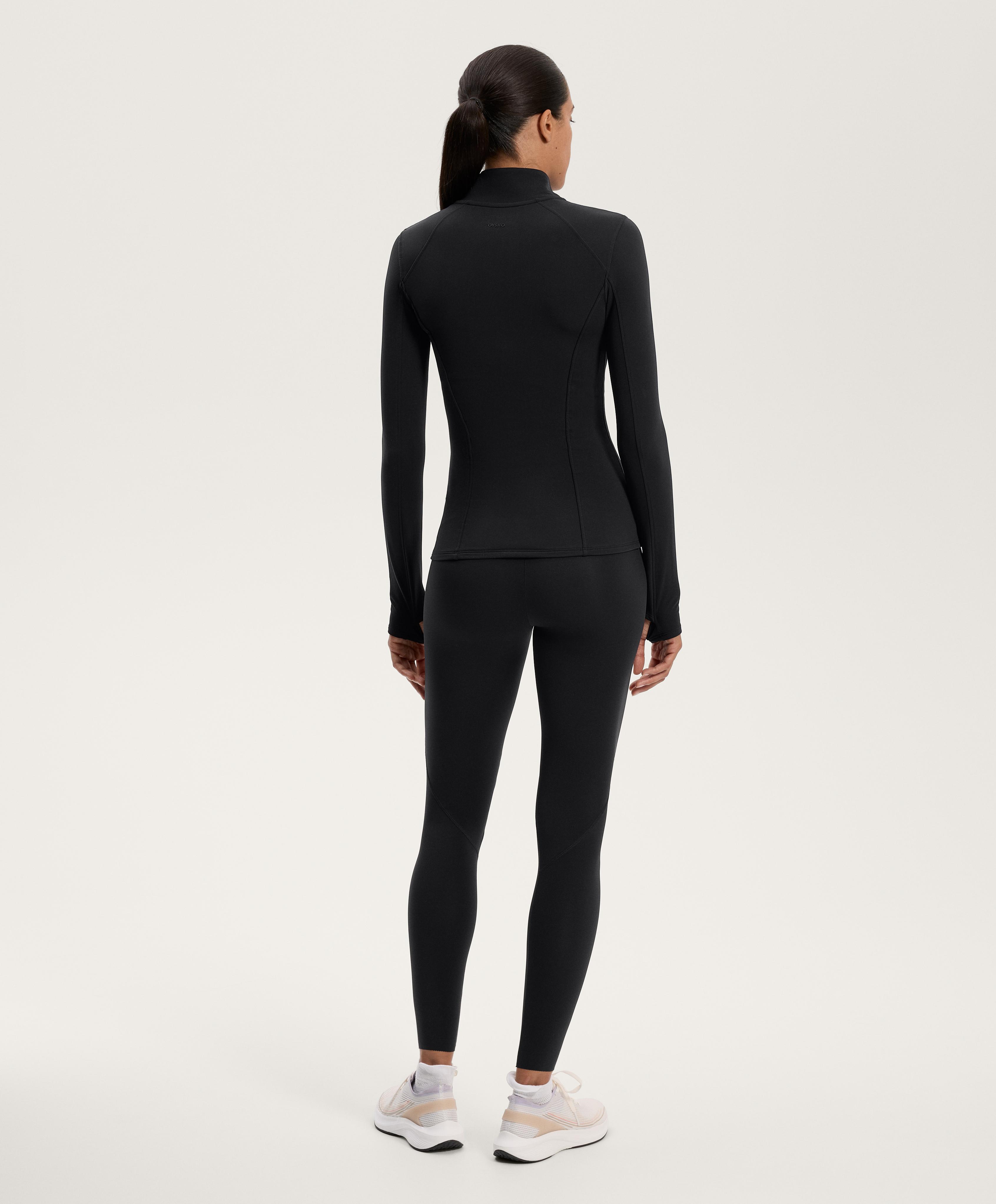 Total look running lekkie ocieplenie czarny z podstawową kompresją Total look running lekkie ocieplenie czarny z podstawową kompresją