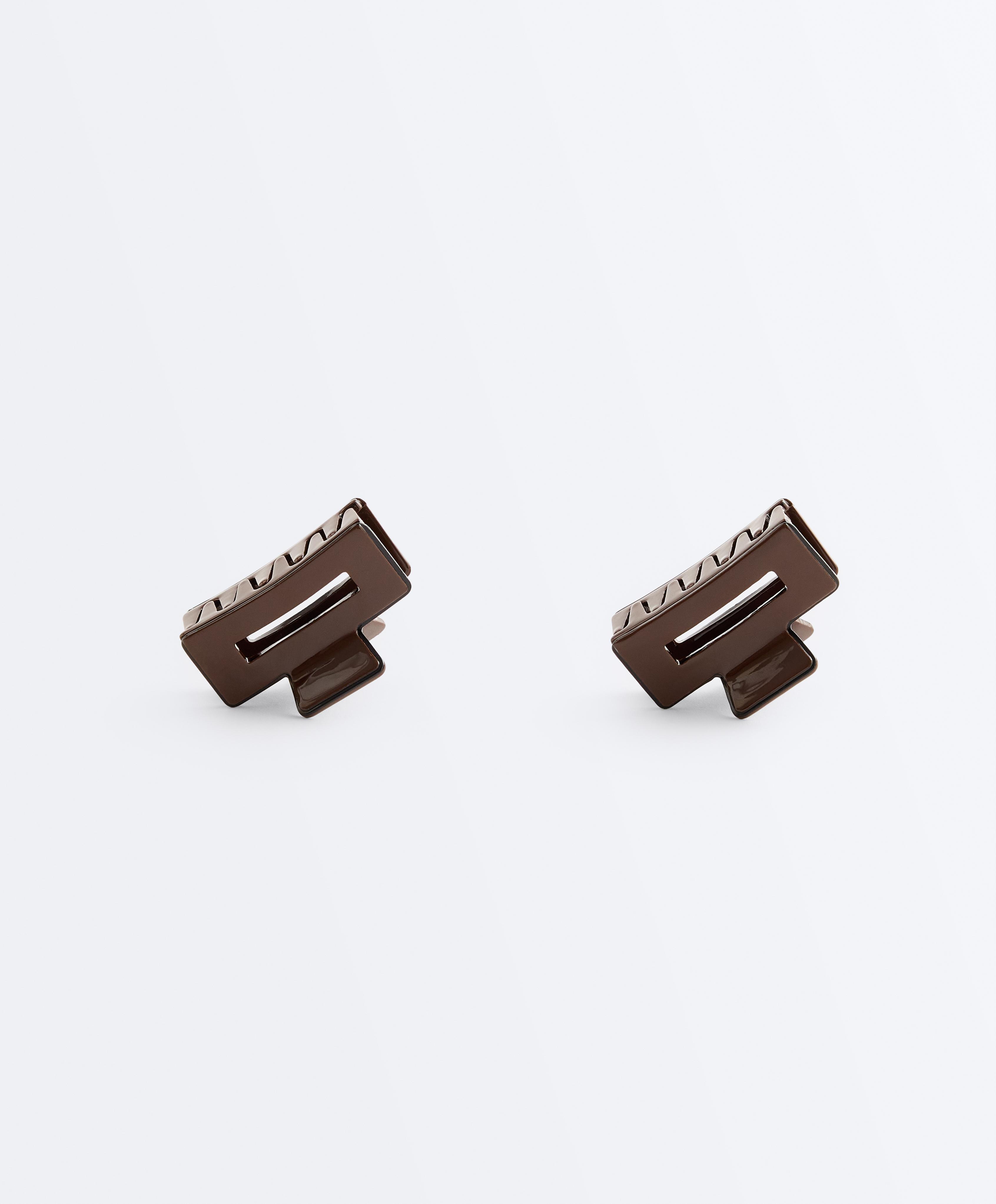 2 square piping hair claws — COPPER