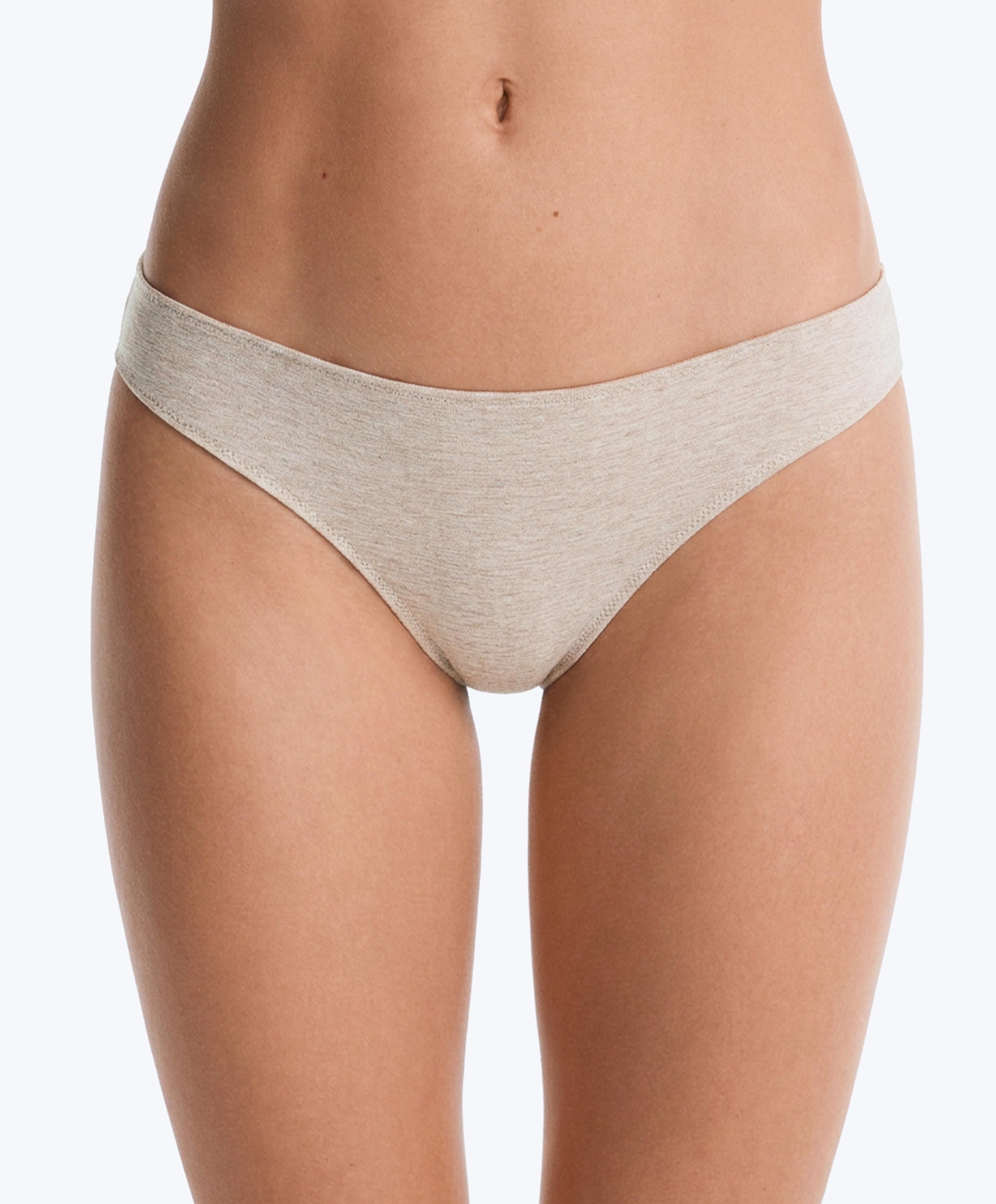 5 rib cotton blend Brazilian briefs — TAN MELANGE