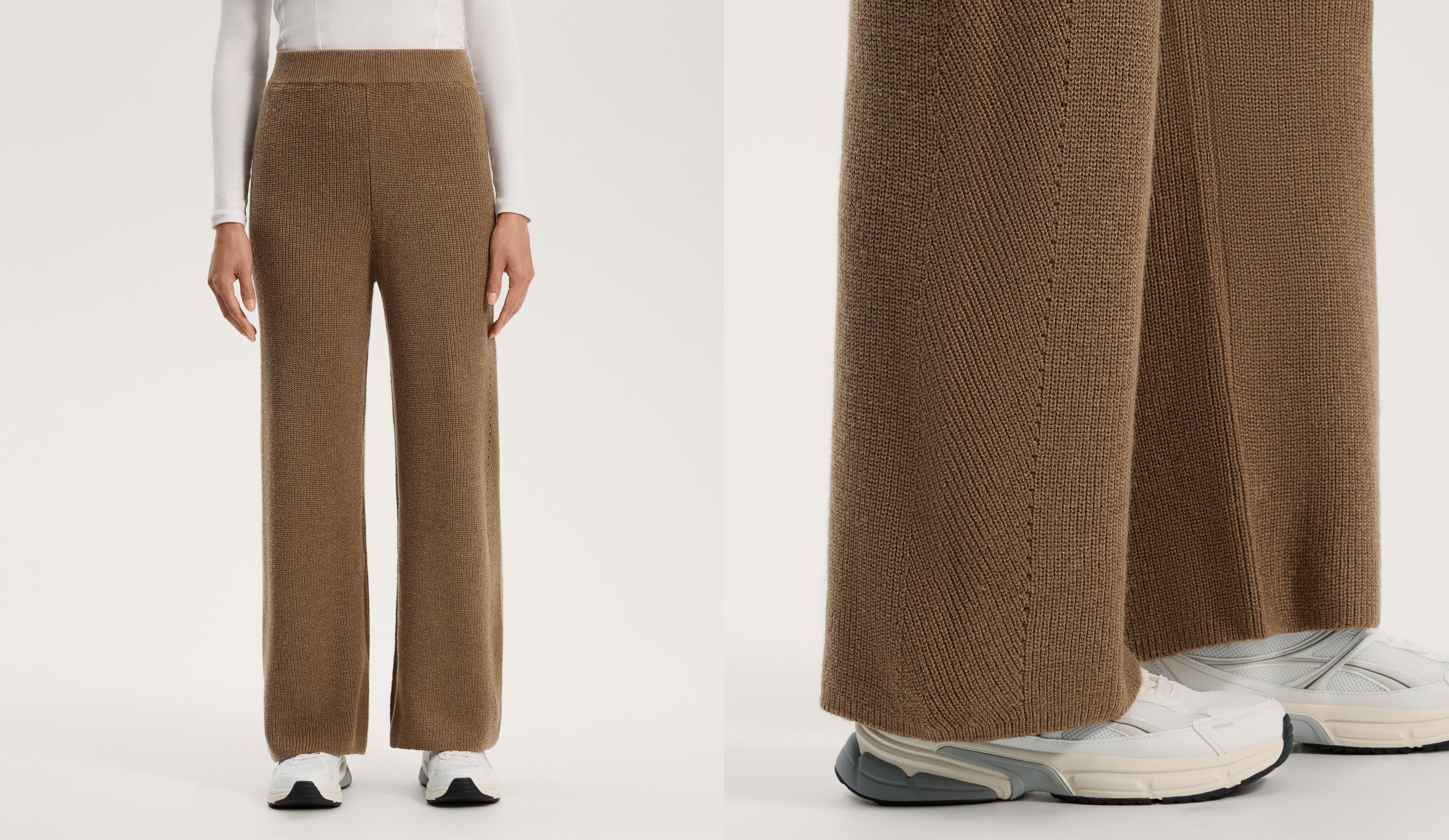 Knit straight-leg trousers