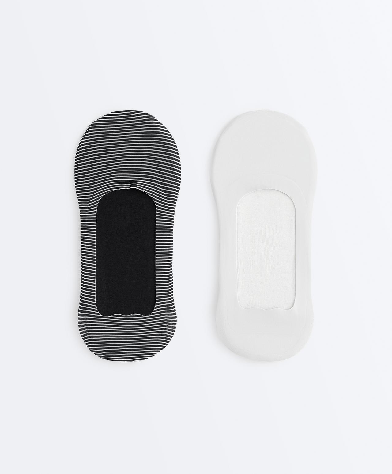 2-pack medium-cut invisible microfibre socks — DARK GREY