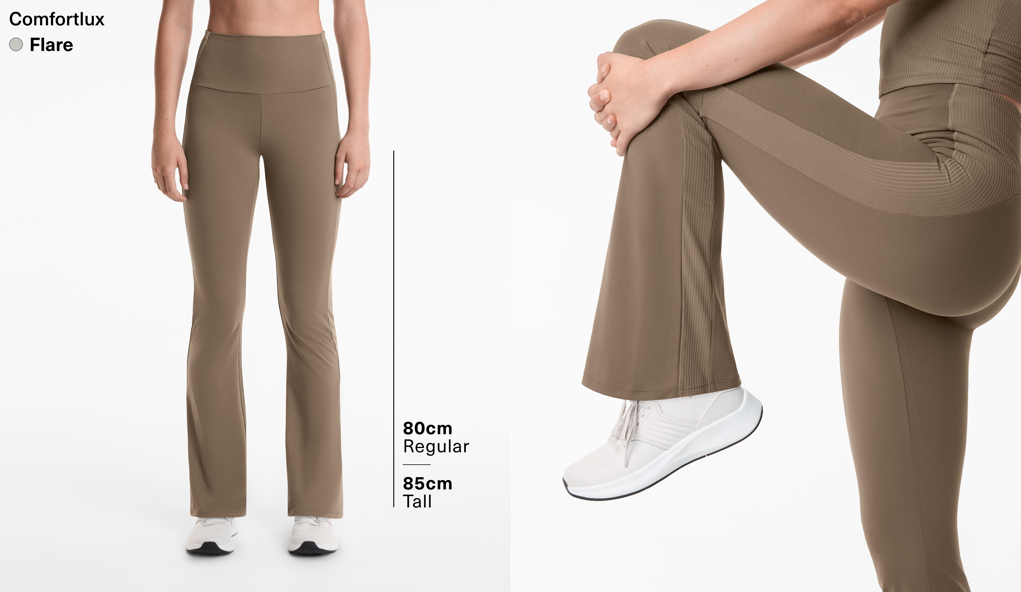 High-rise rib Comfortlux flare trousers
