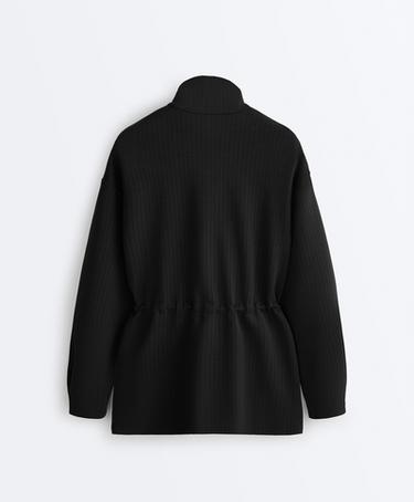Long Utility jacket with soft-touch modal — BLACK 12