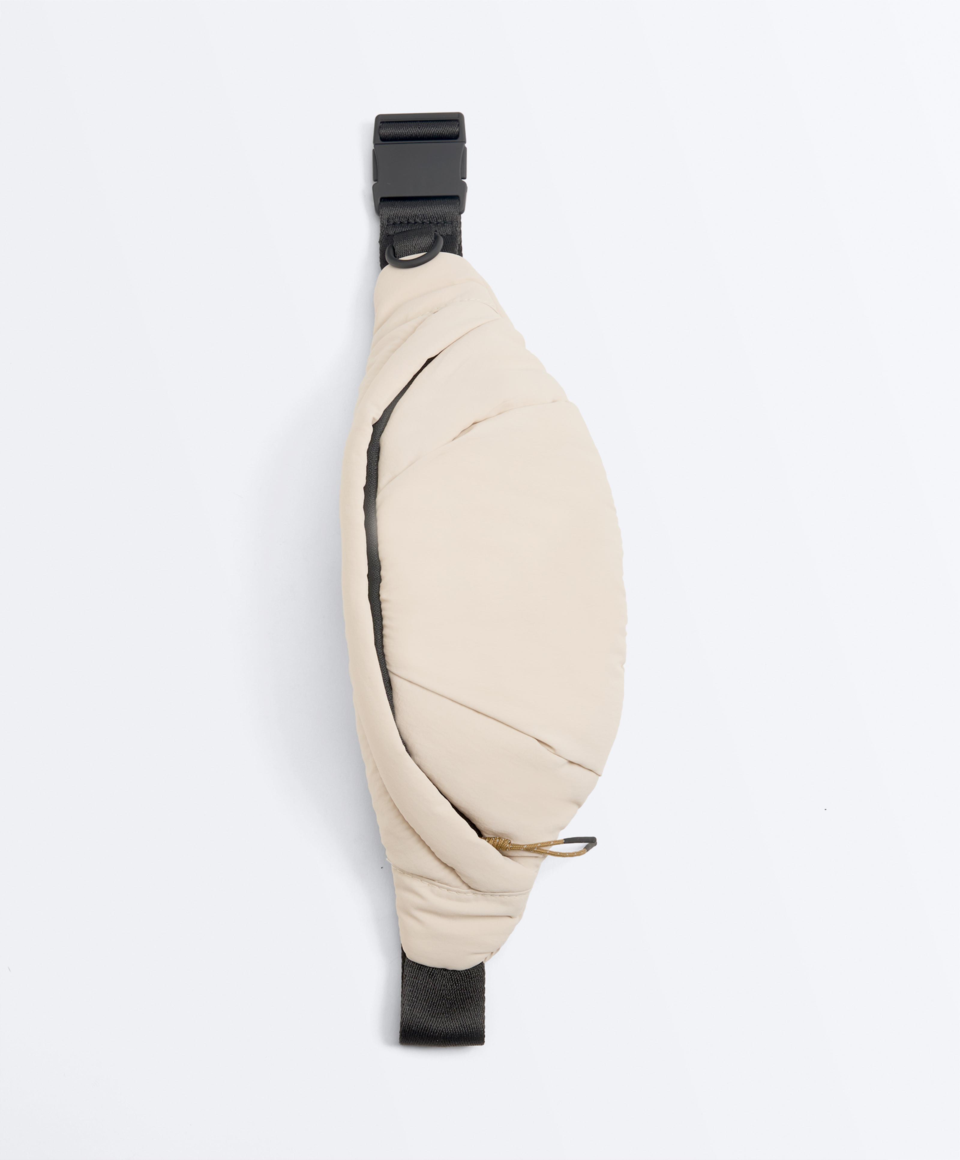 Water-repellent nylon belt bag — ECRU