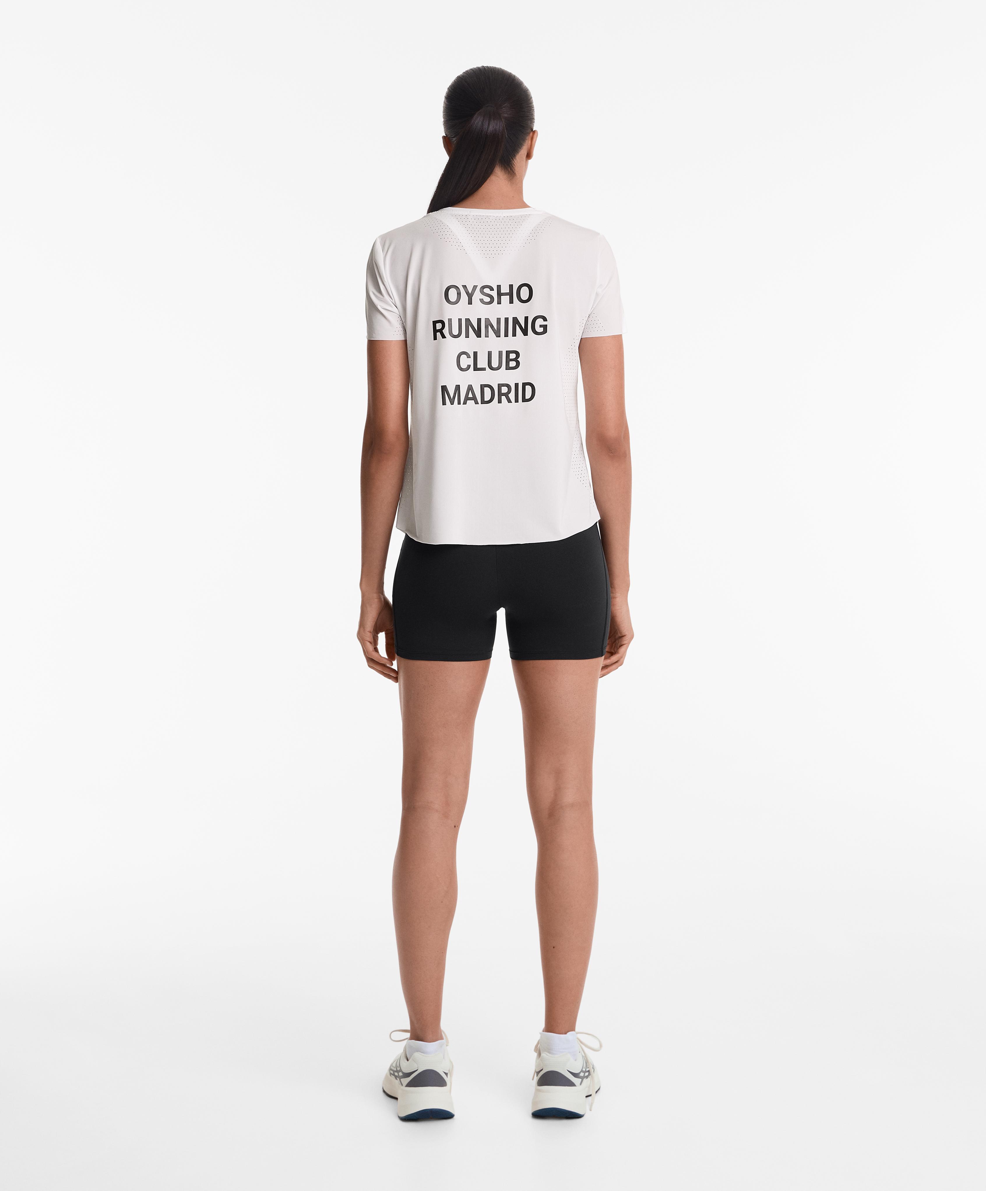 Running Club Madrid fitted short-sleeved technical T-shirt — WHITE
