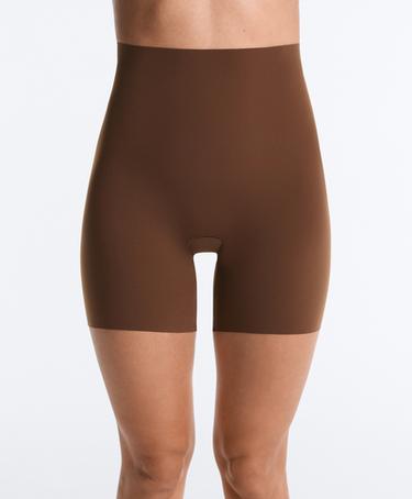 High-waisted invisible laser-cut cycling briefs — DARK BROWN 3