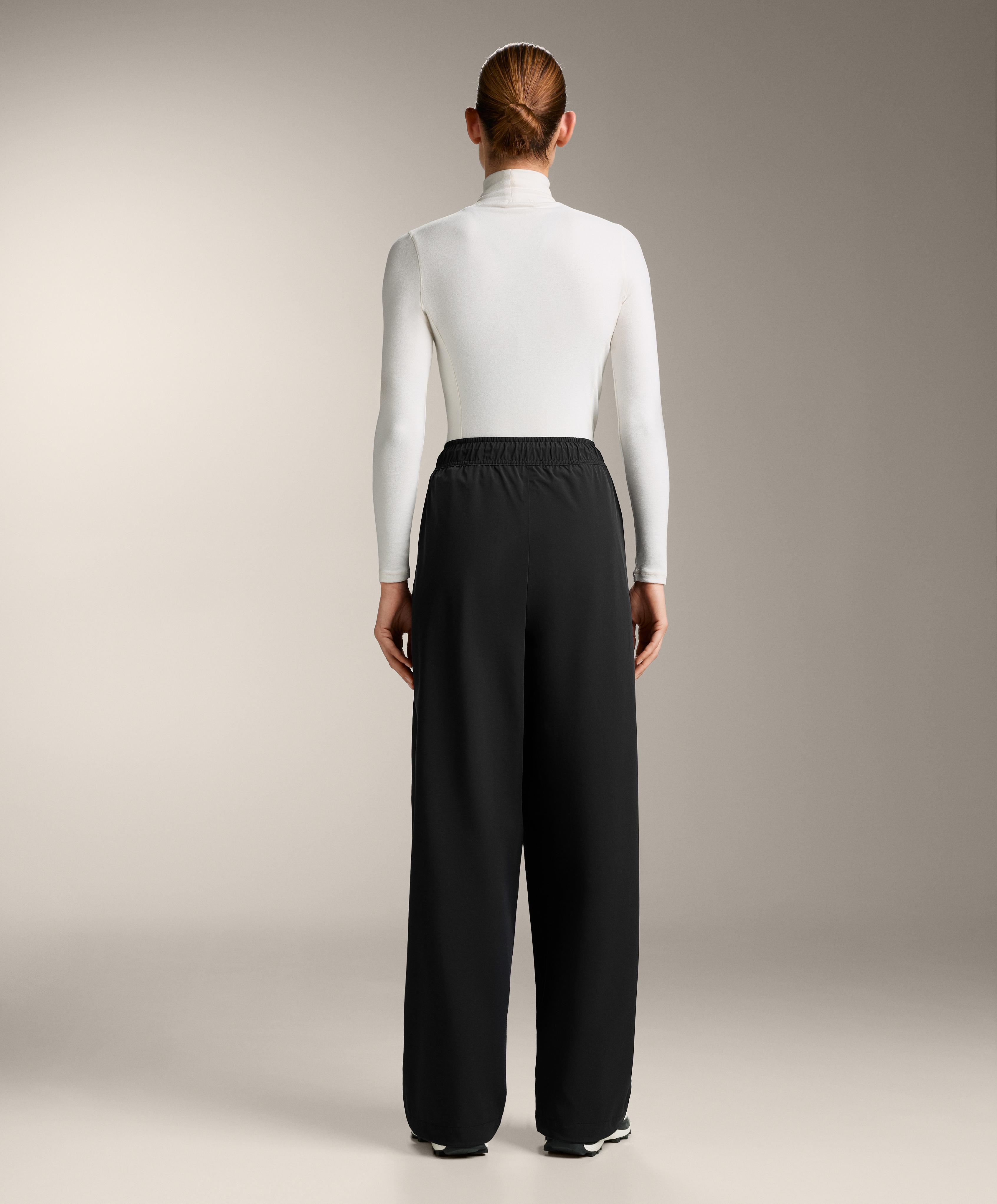 10k waterproof straight-leg trousers — BLACK