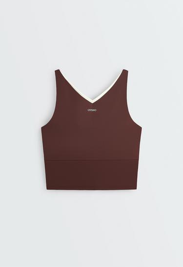 Comfortlux strap tank top V-neck — CHOCOLATE 8